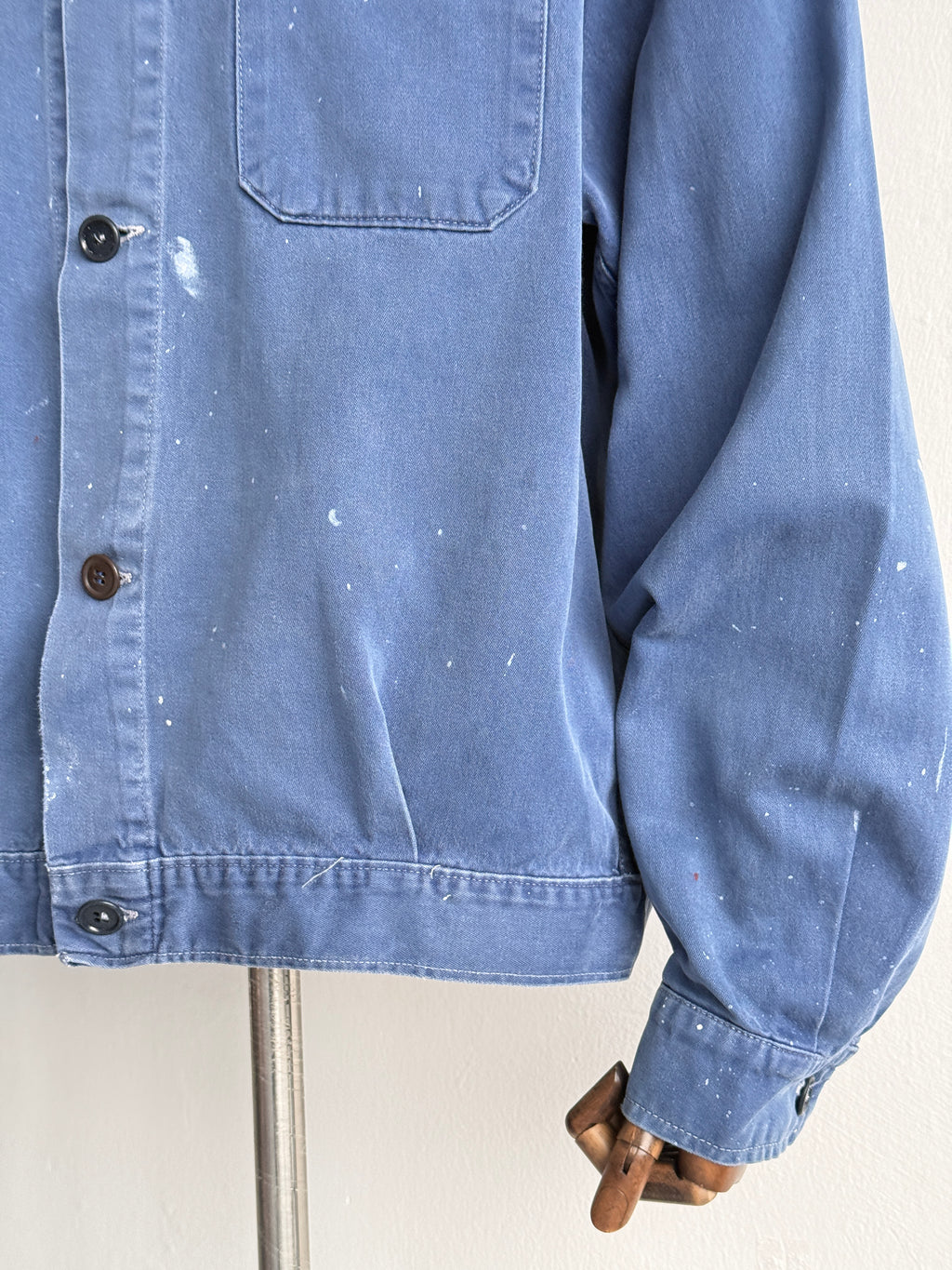 Blue French 1970's Vintage Workwear Chore Jacket CH547 - Large