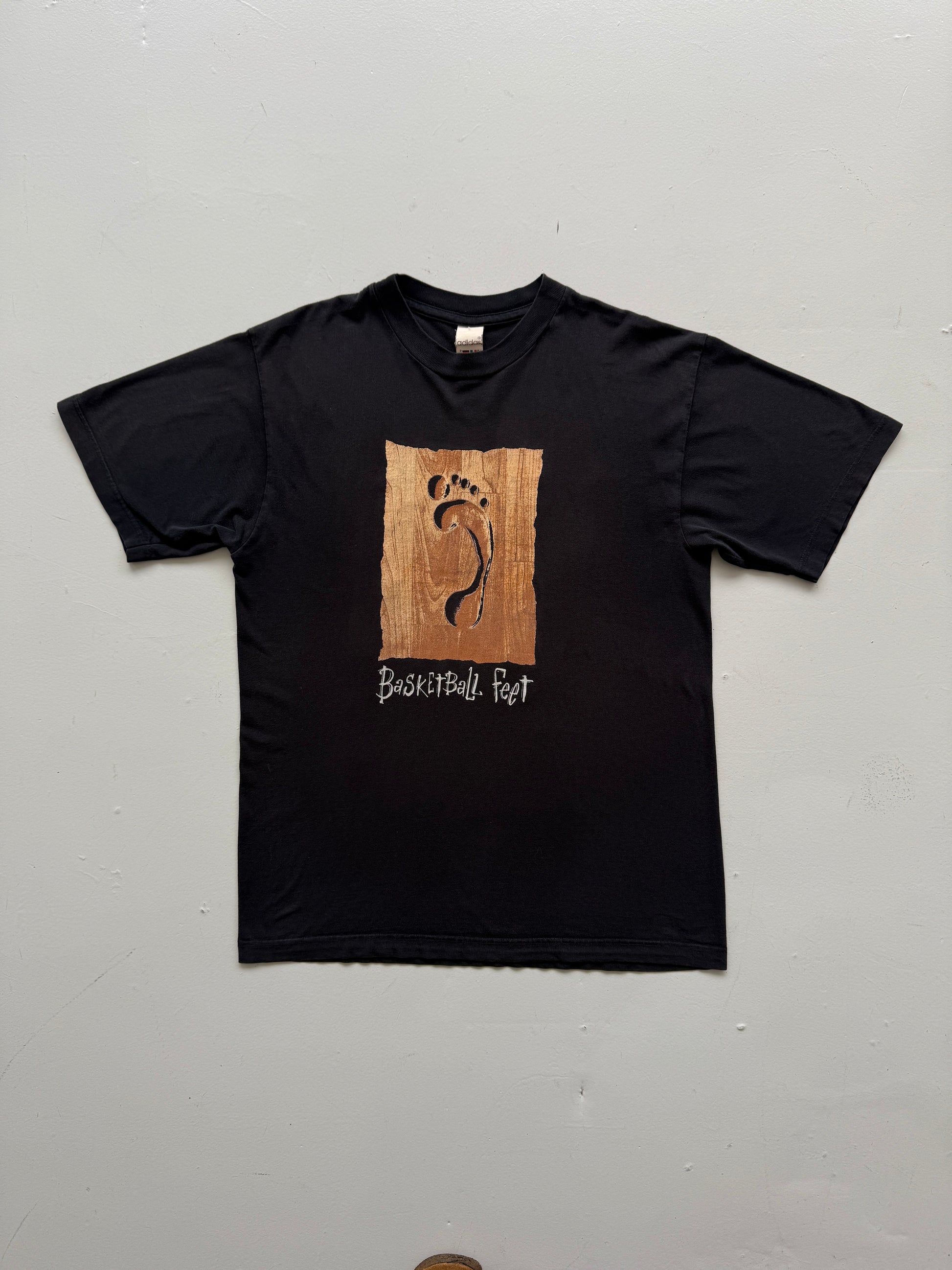 Black Rare Adidas Basketball 00's Vintage Graphic T-Shirt - Medium