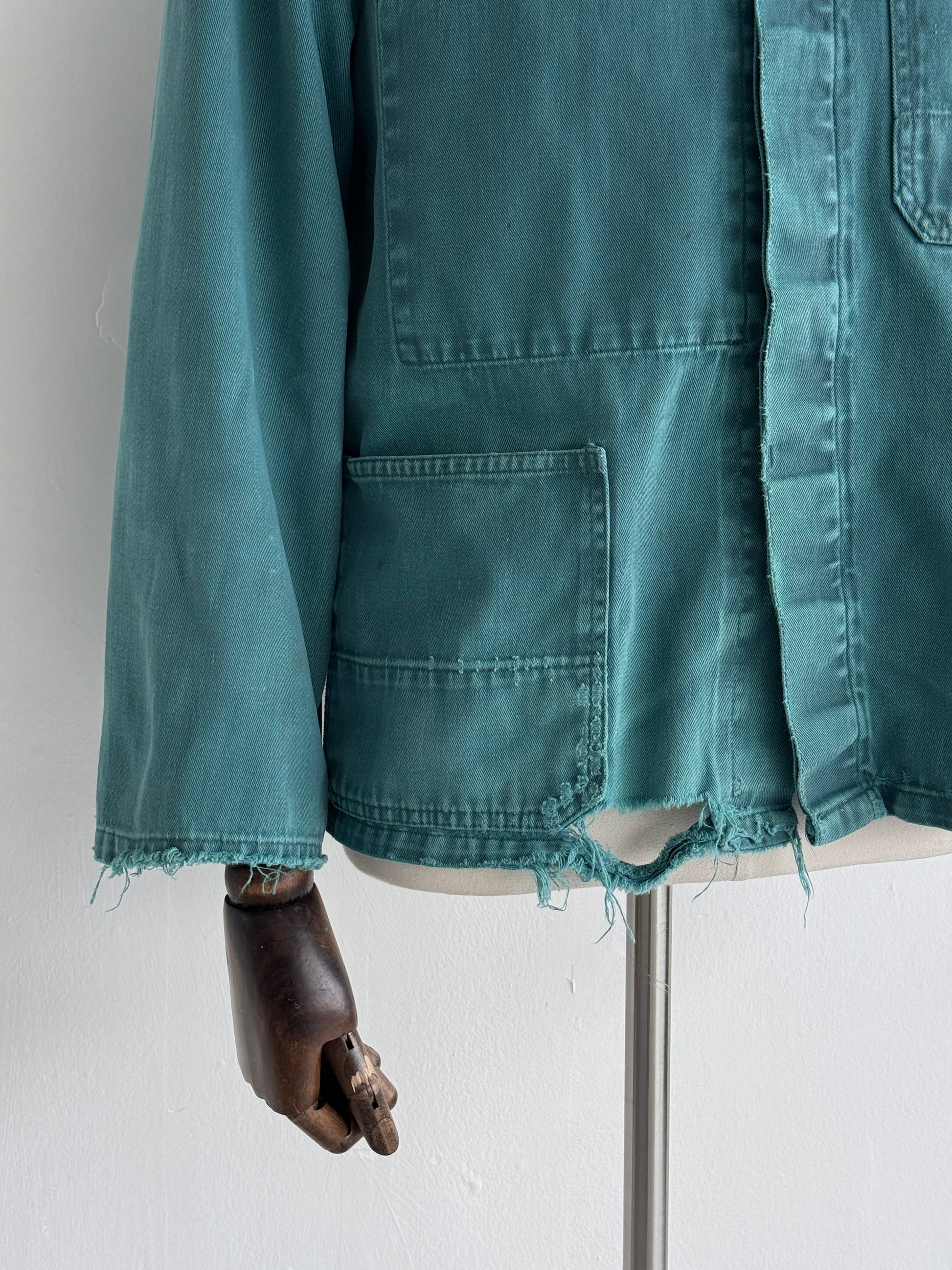 Teal French Vintage Workwear Chore Jacket 80's CH381 - Small
