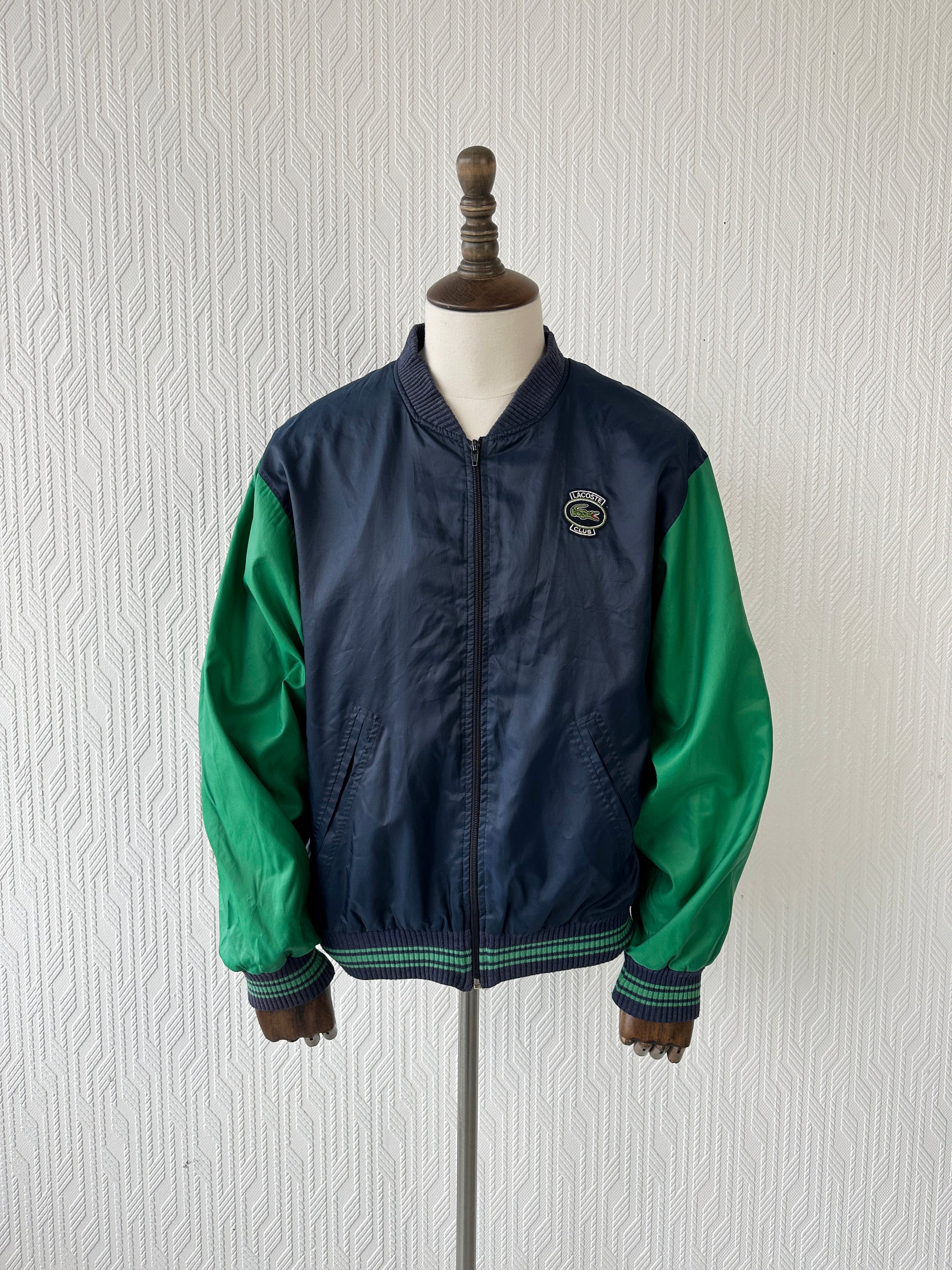 Navy Green Chemise Lacoste 80's Bomber Jacket - Large