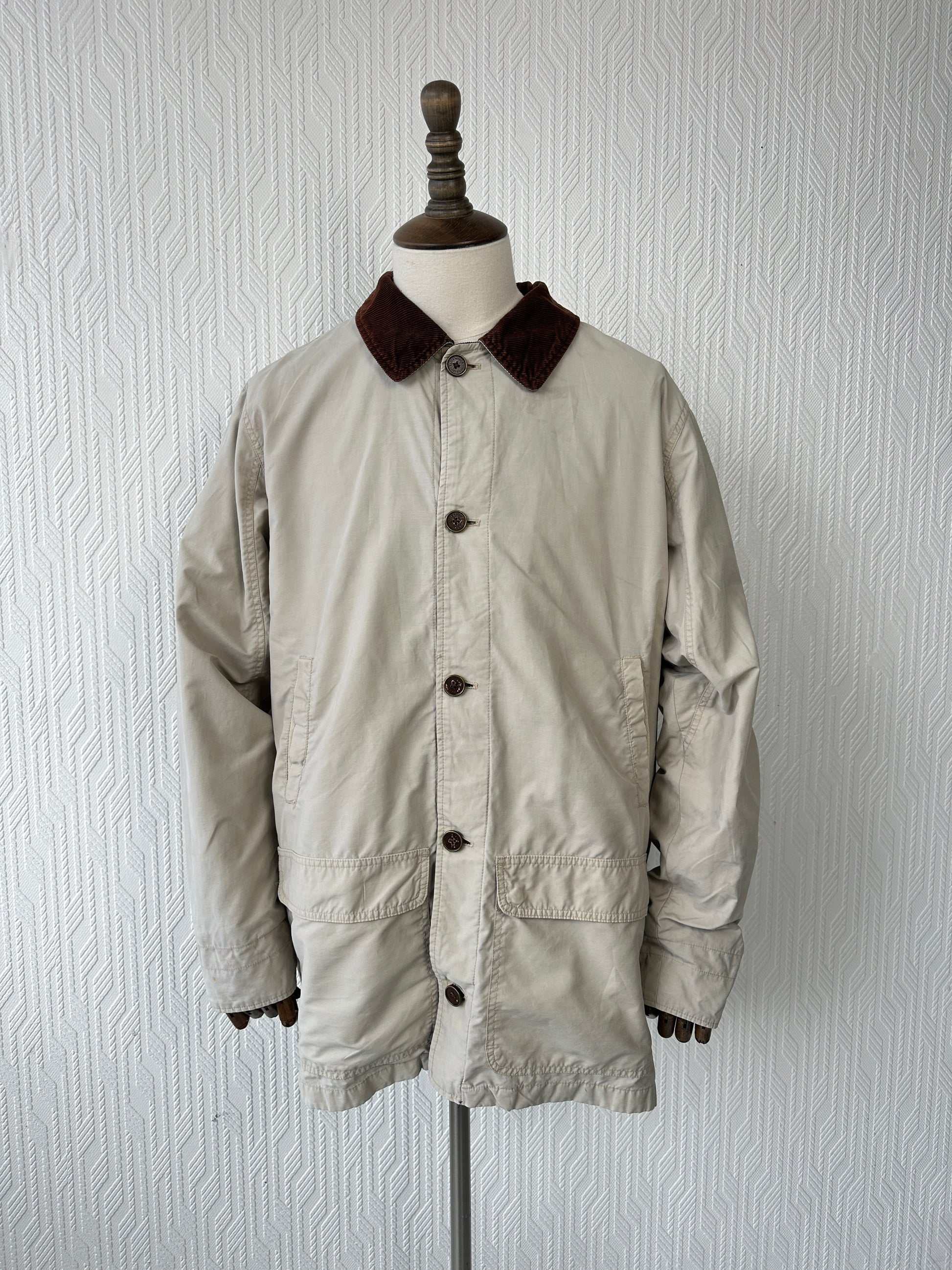 Eddie Bauer 90's Vintage Barn Jacket Cream / Sandstone - Large