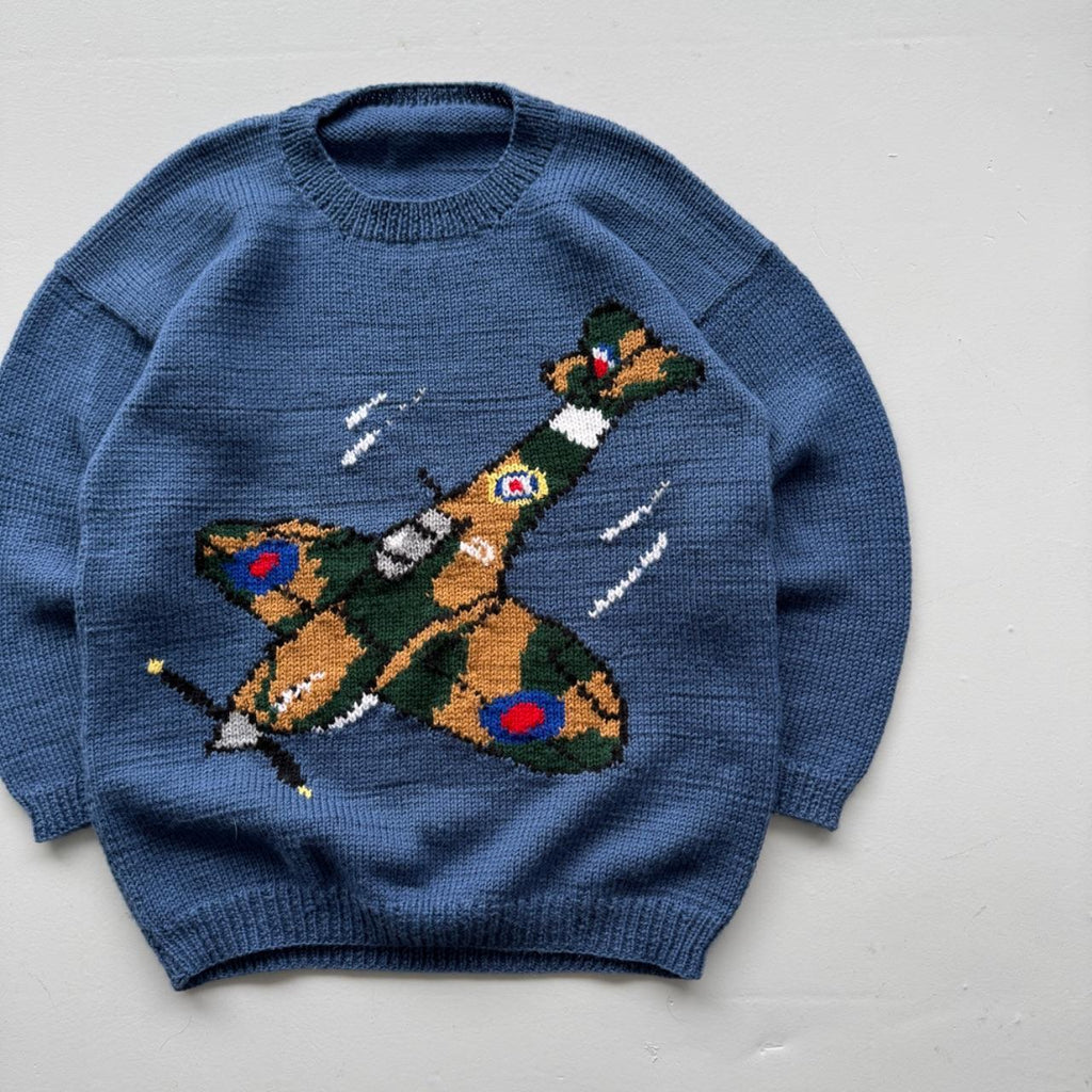 Blue Spitfire 80s Vintage Heavy Knit Jumper - Large