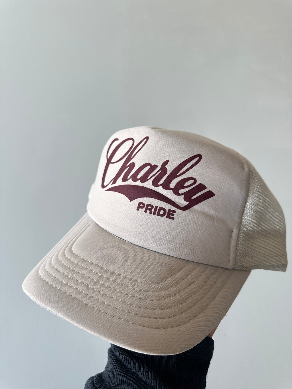 White Charley Pride 80's Vintage Foam Mesh SnapBack Trucker Cap