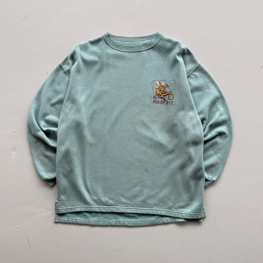 Light Blue Slide Off 90’s Vintage Graphic Surf Sweatshirt - Large