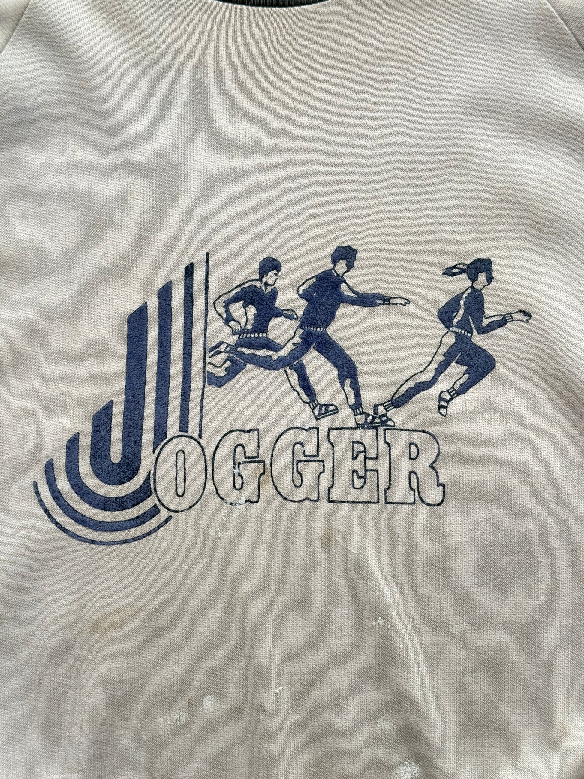 Cream Jogger 80's Vintage French Graphic Sweatshirt Jumper - Medium