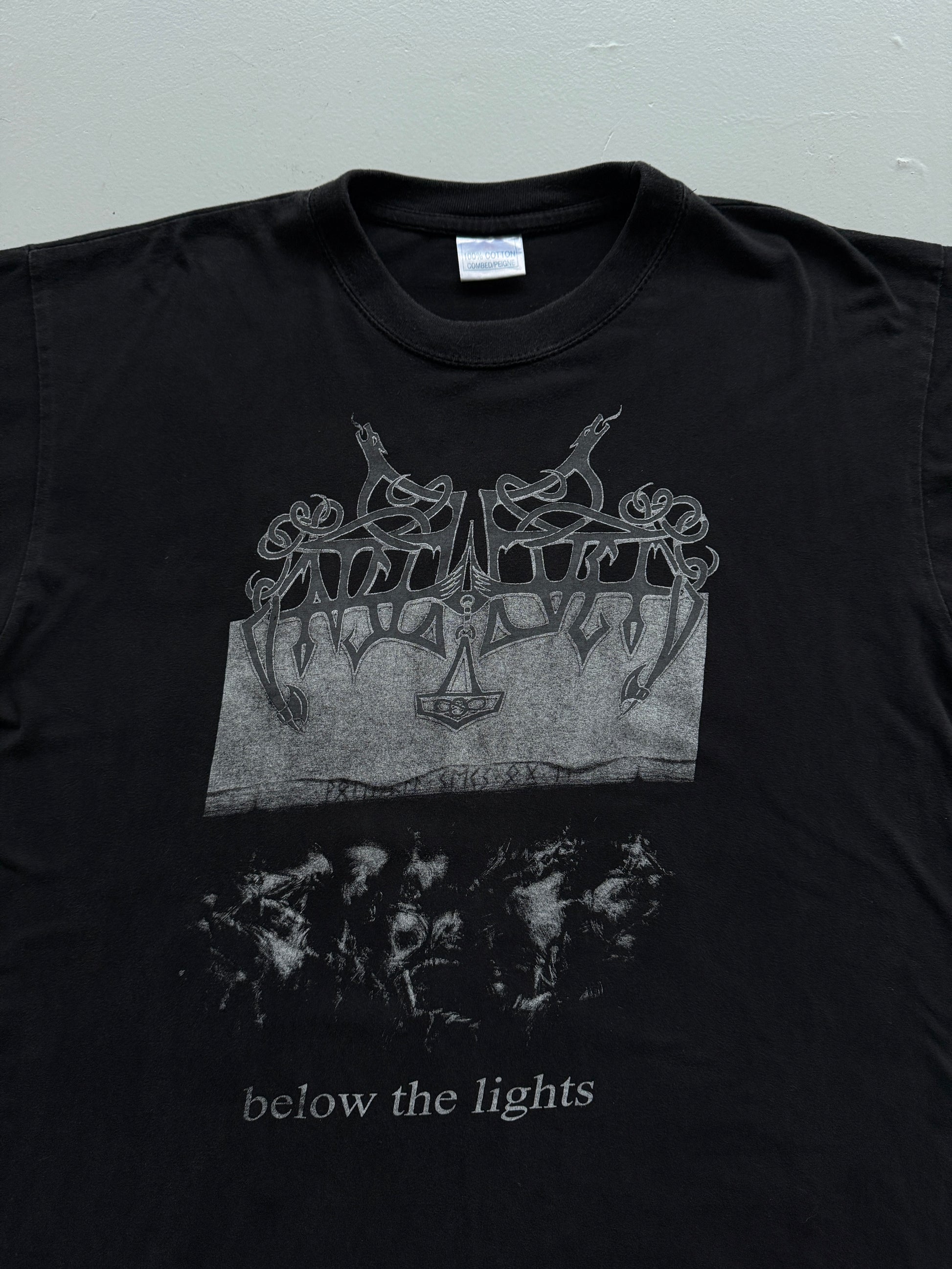 Black Enslaved 2003 Below the Lights Euro Boot Vintage Graphic T-Shirt - Large