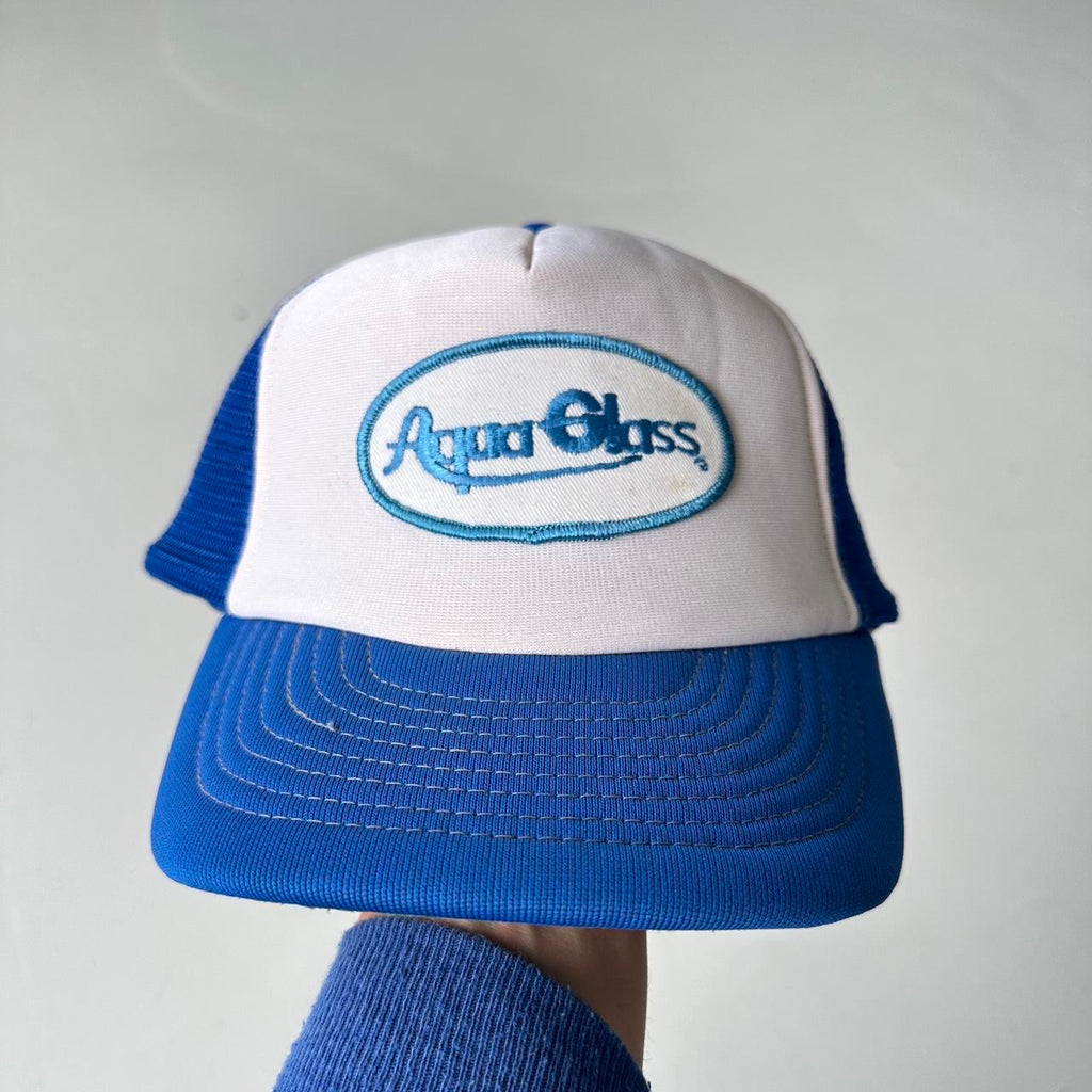 Blue / White Aquaglass Mesh and Foam Trucker SnapBack Cap
