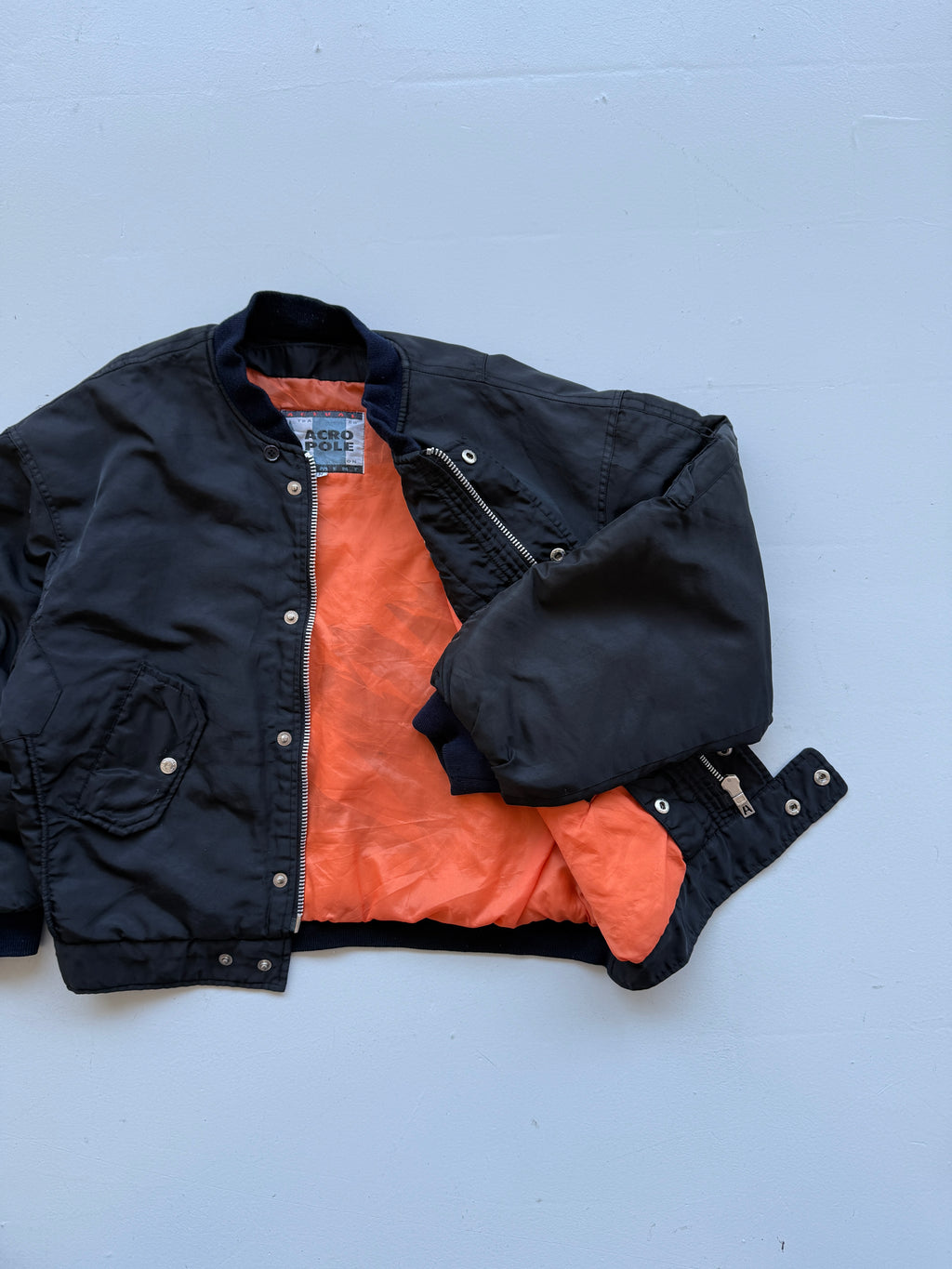 Black Acro Pole 90's Vintage Bomber  Jacket - Medium