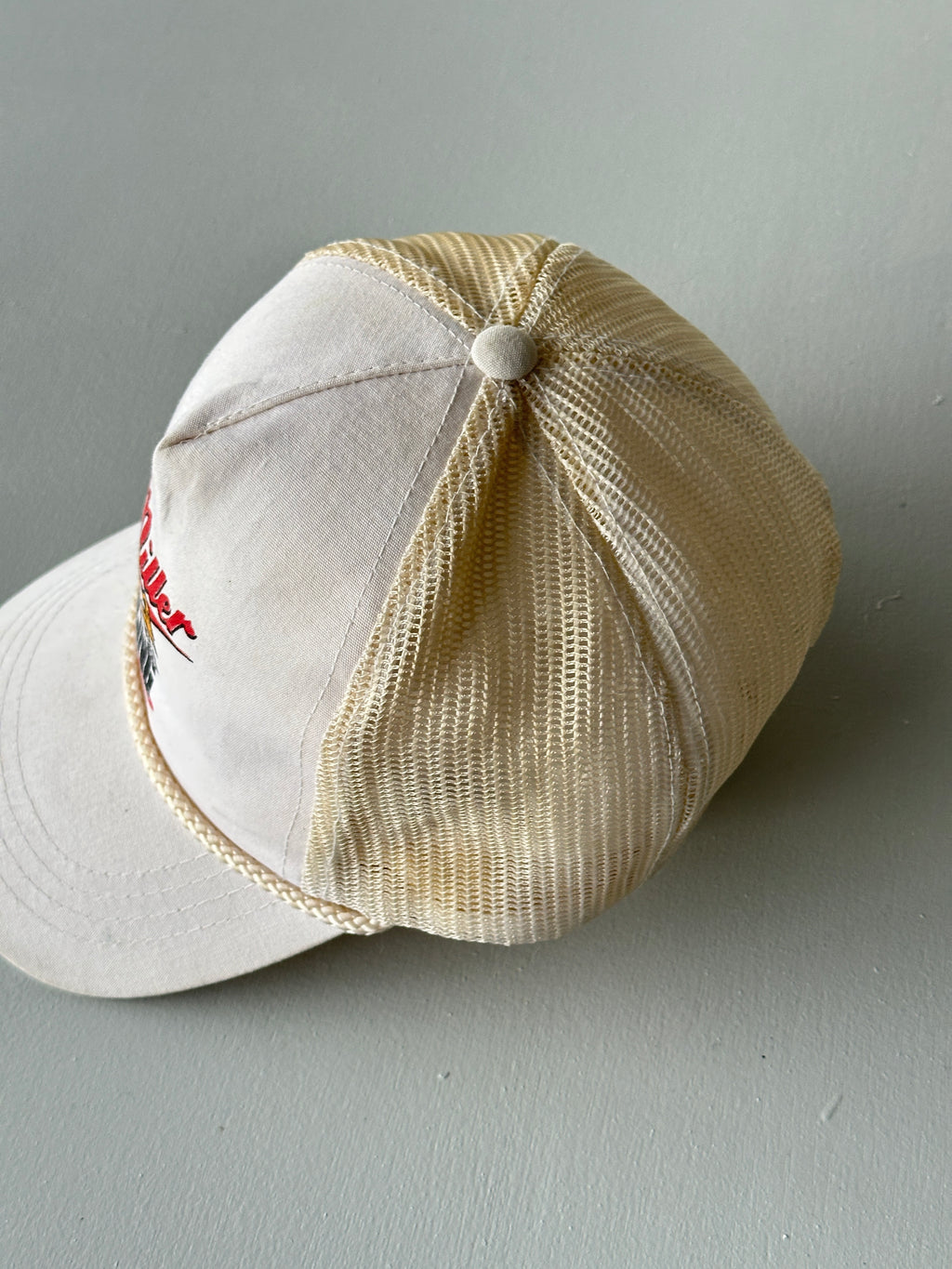 White / Cream Miller Racing 90's Vintage Mesh SnapBack Trucker Cap