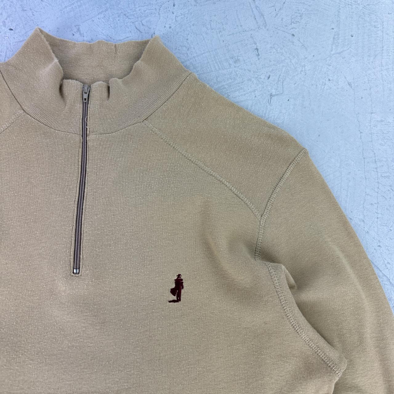 Marlboro Classics Tan 90s vintage Quarter Zip T-shirt - Medium