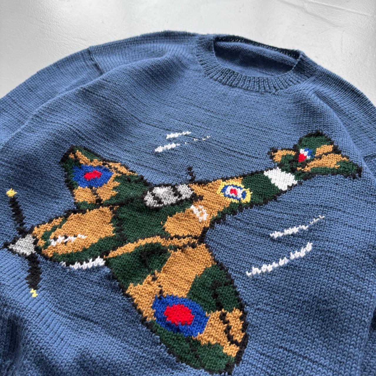 Blue Spitfire 80s Vintage Heavy Knit Jumper - Large