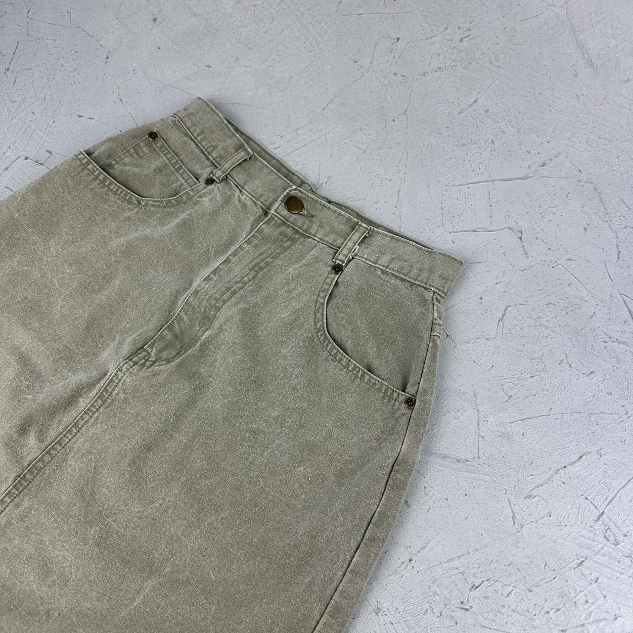 Khaki Denim Vintage Y2K Mini Skirt - W26 L20 Small (7/8)