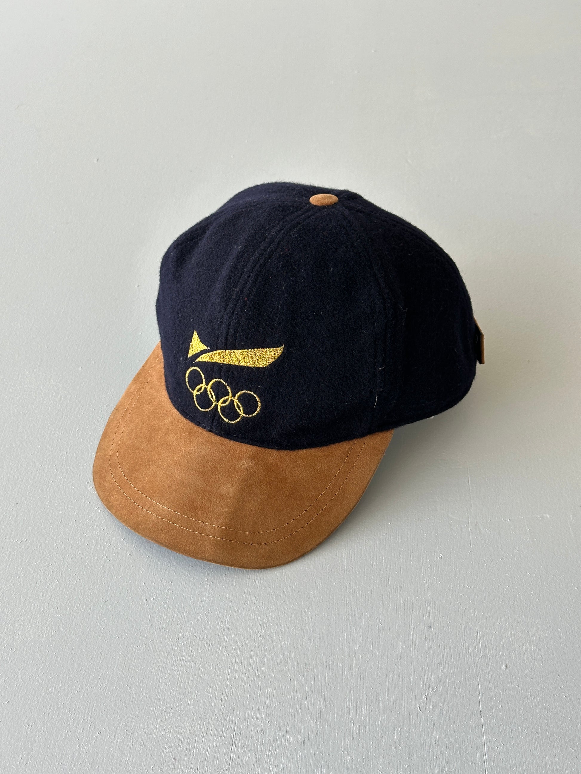 Navy Olympic Rings 90's Vintage Wool Ear Flap Cap