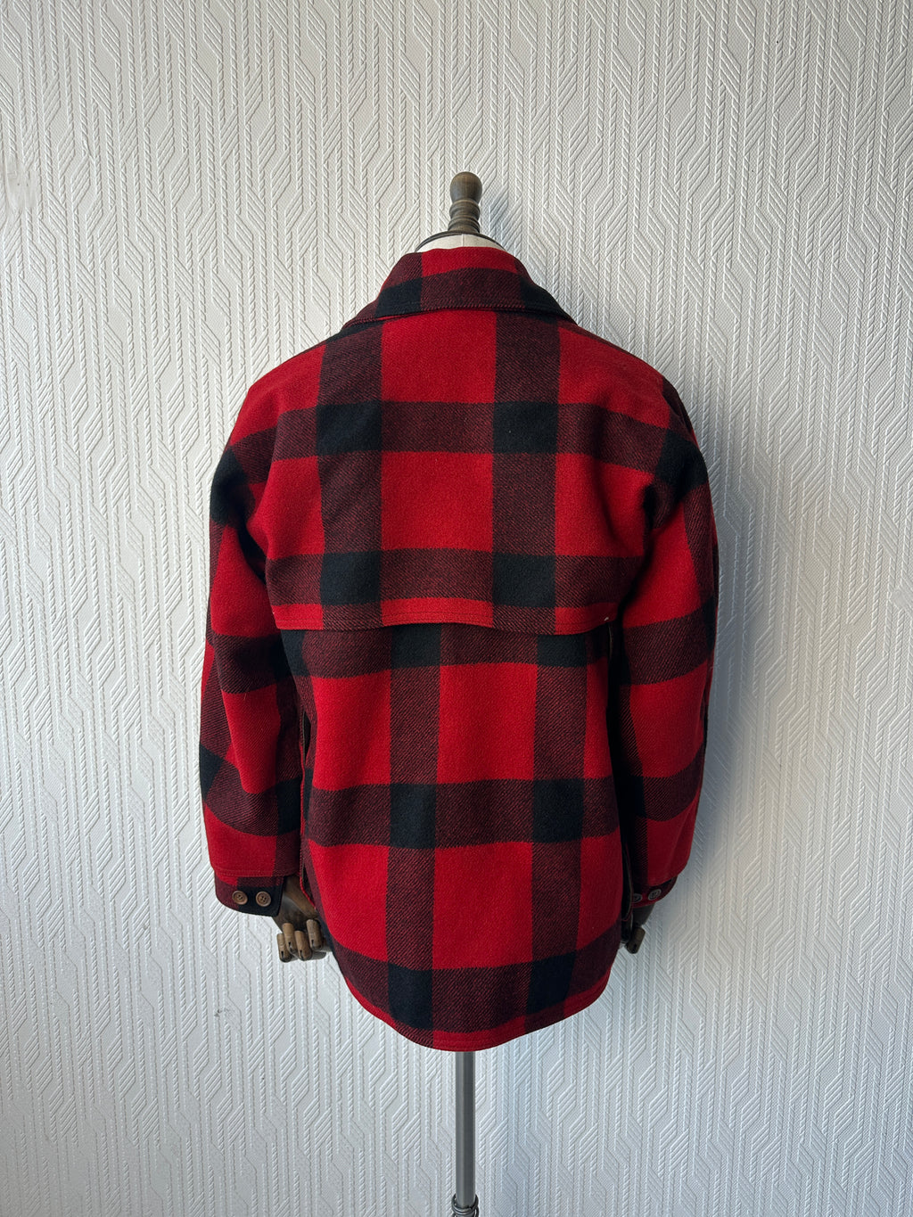 Rad Black White Stag 80's Vintage Wool Buffalo Plaid Jacket - Small