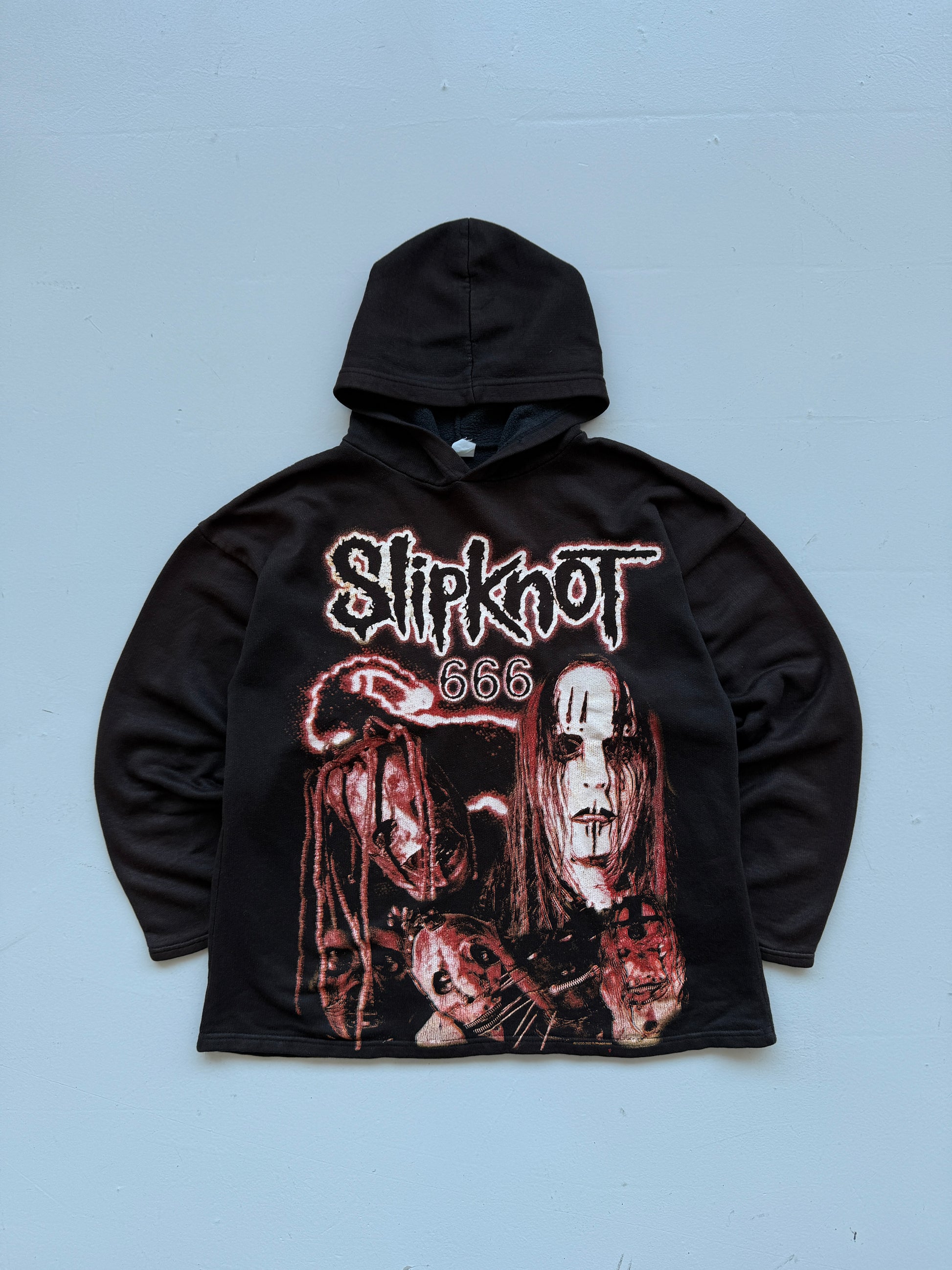 Black Slipknot 00's Vintage 666 Graphic Hoodie Jumper - Small