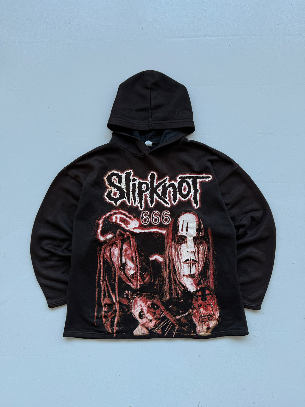 Black Slipknot 00's Vintage 666 Graphic Hoodie Jumper - Small