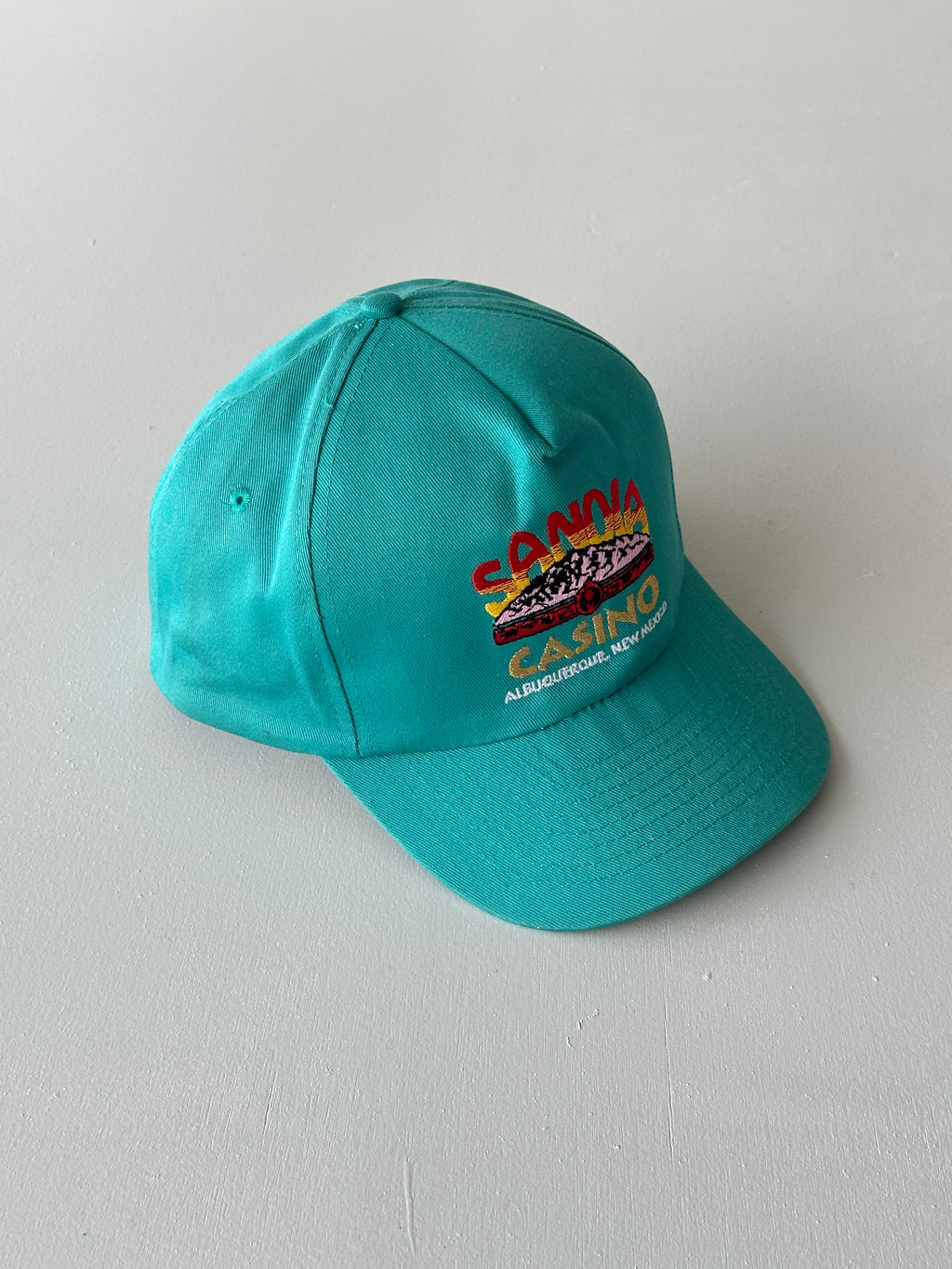 Teal Sandia Casino 90's Vintage SnapBack Trucker Cap
