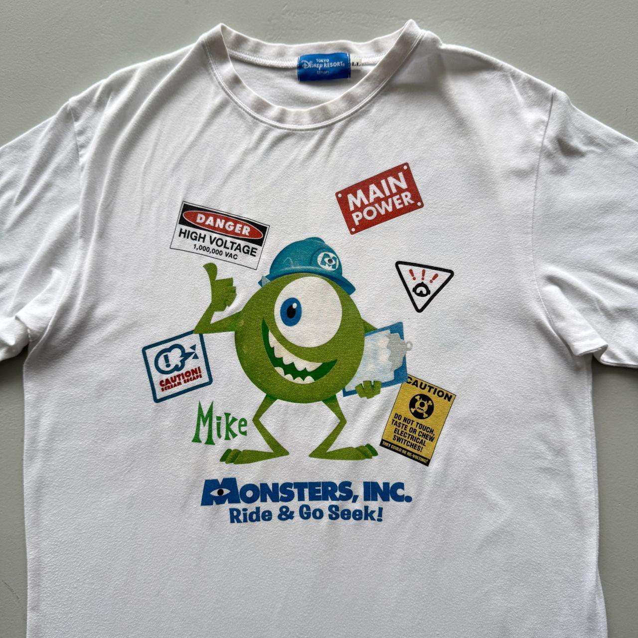 White Disneyland Tokyo Monsters Inc 00s Y2K Vintage Graphic T-Shirt - Large