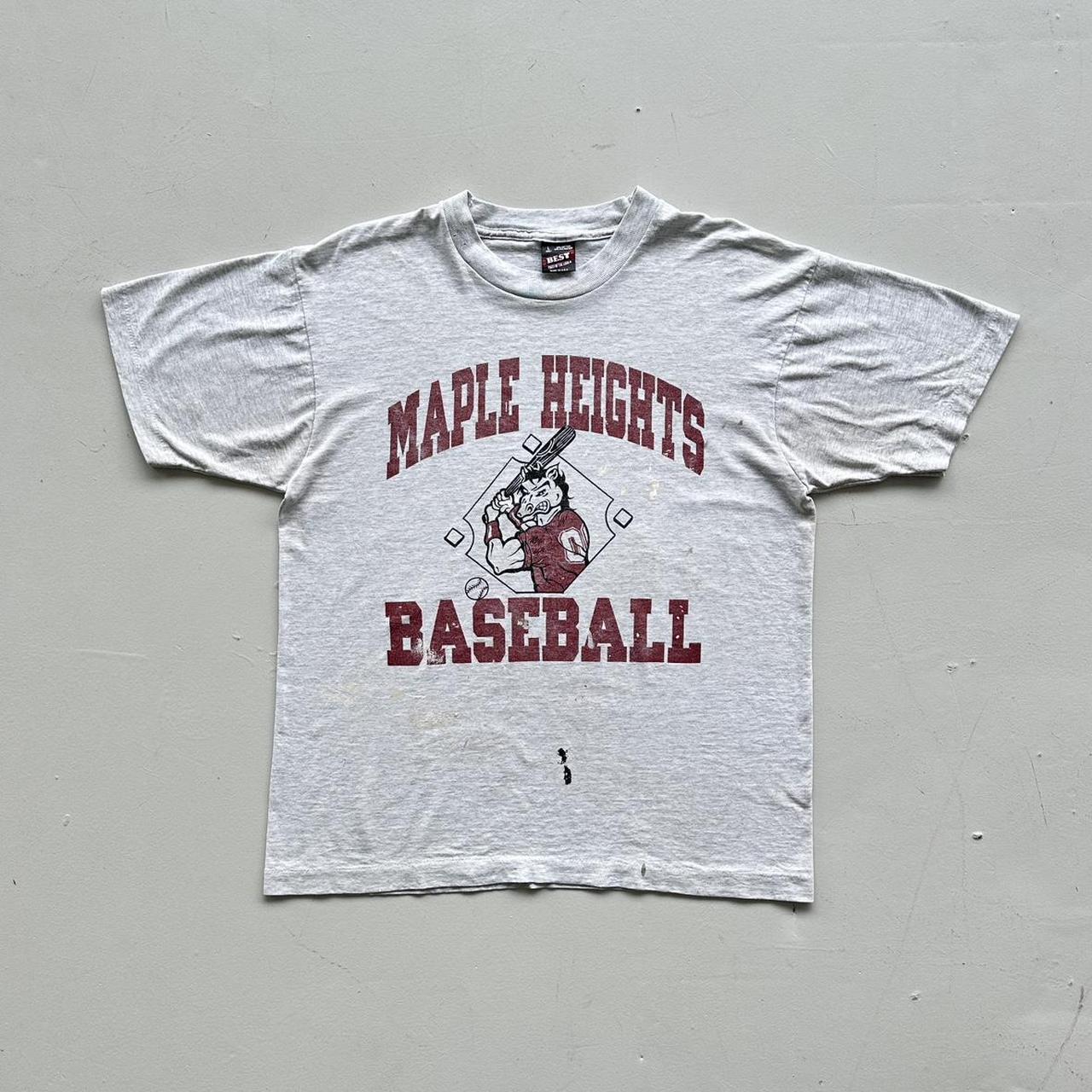 Grey Maple Heights Thrashed Baseball Vintage T-shirt - Large