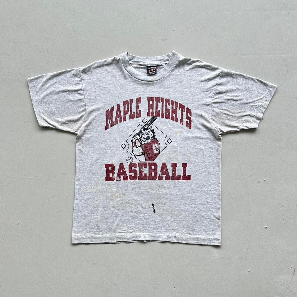 Grey Maple Heights Thrashed Baseball Vintage T-shirt - Large