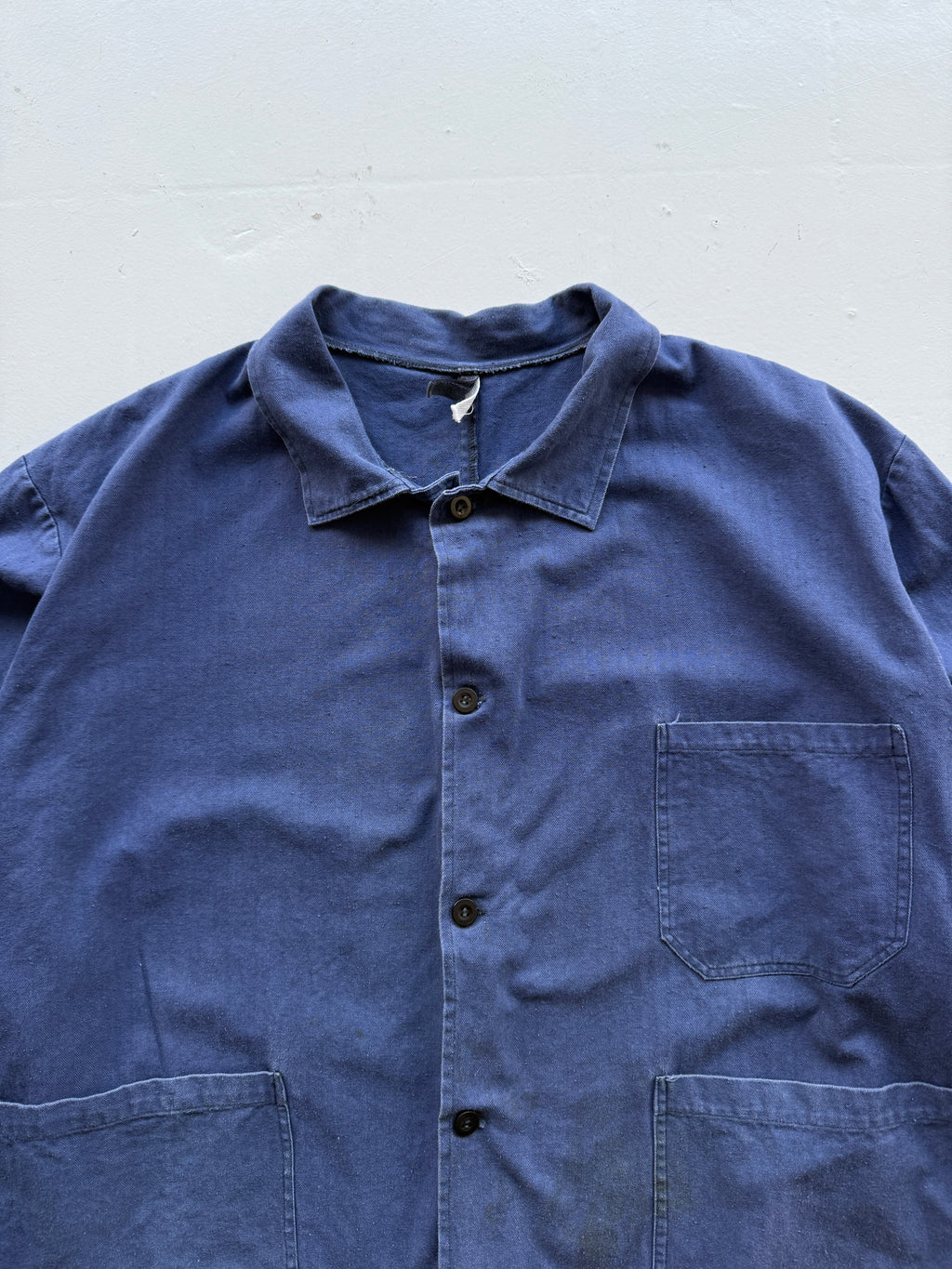Herringbone Twill Navy French Workwear 80’s Vintage Chore Jacket CH027 - 2XL