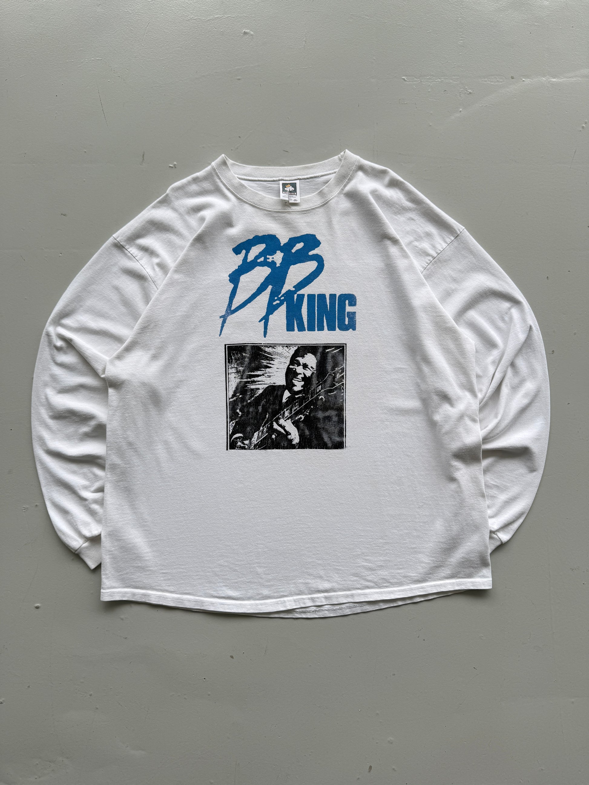 White B.B.King 90's Vintage Graphic Long Sleeve Tour T-Shirt - XXL