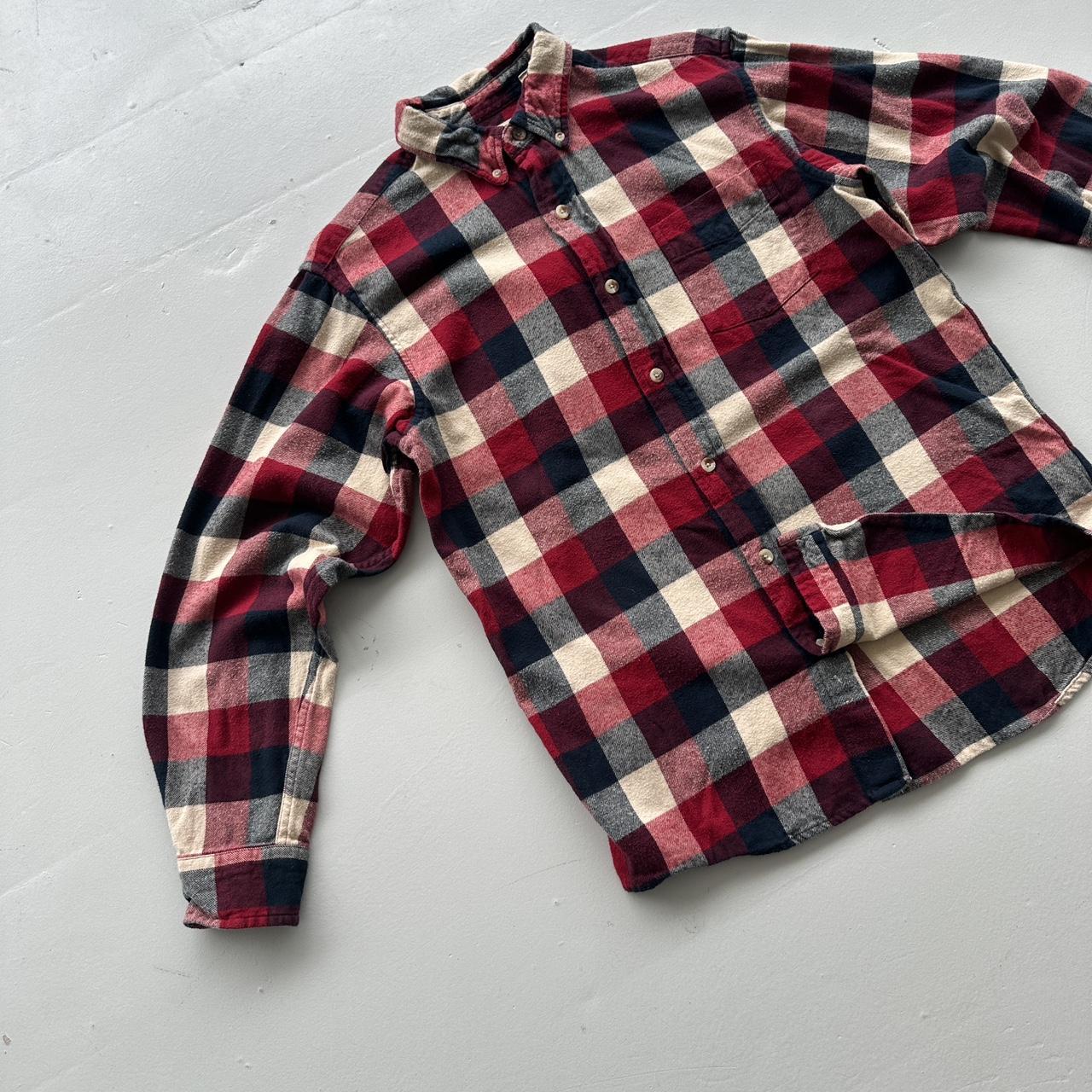 Red Navy Buffalo Checkered Red Head Co 90s Vintage Long sleeve - Medium