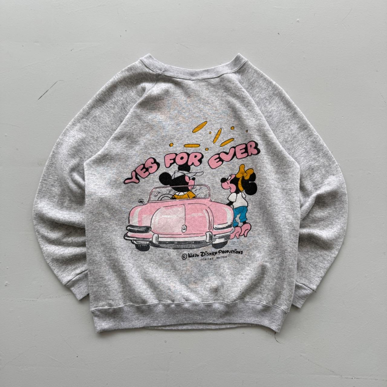 Grey Rare Mickey & Minnie Mouse 70’s Vintage Disney Graphic Sweatshirt - Small