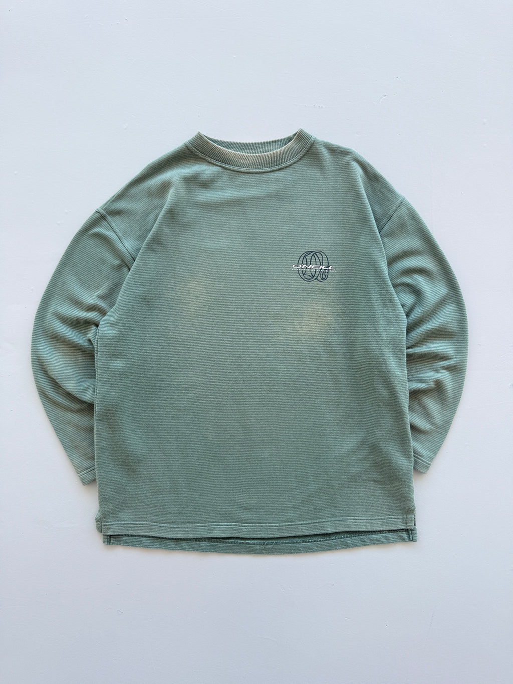 Green Striped O'Neill 90's Vintage Sun Faded Surfer Graphic Sweatshirt - XL