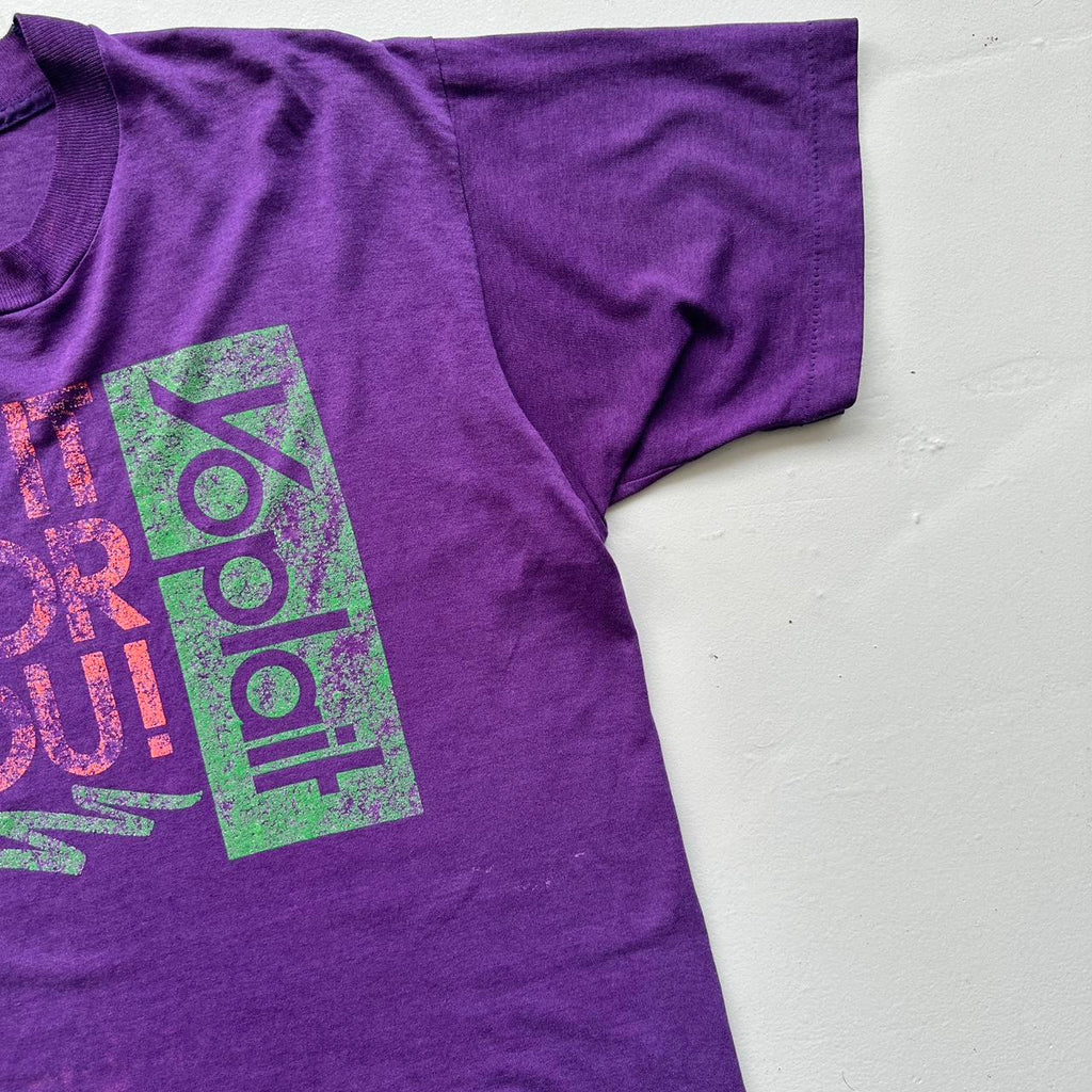 Purple "DO IT FOR YOURSELF" Slogan 90s Vintage T-shirt - Large