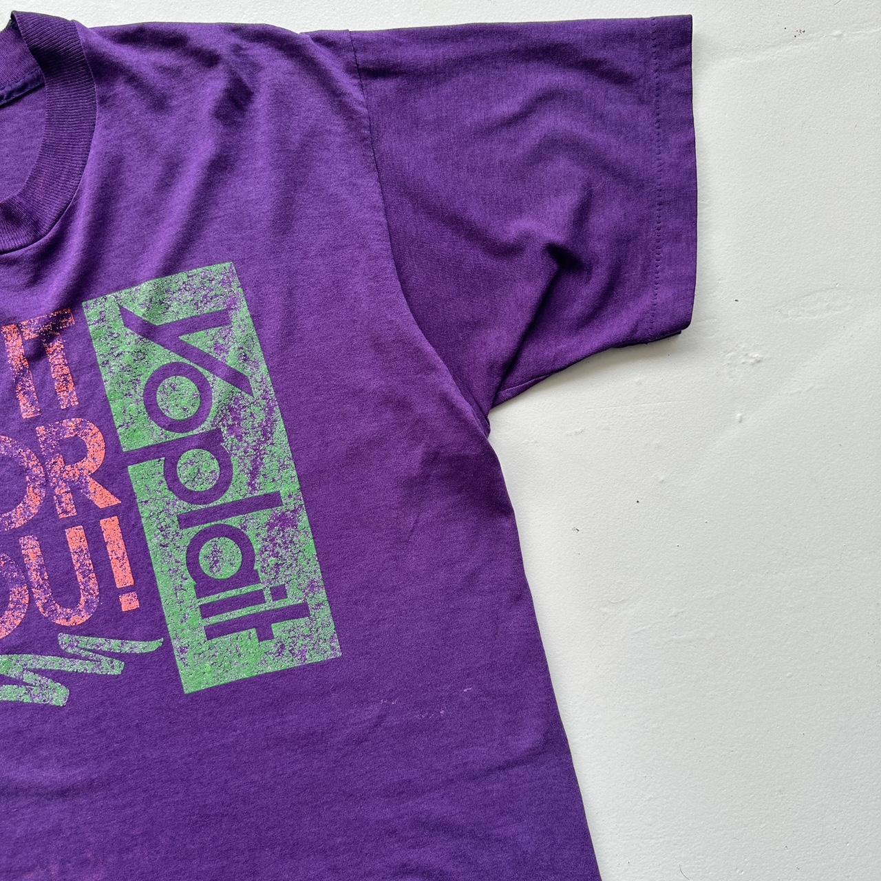 Purple "DO IT FOR YOURSELF" Slogan 90s Vintage T-shirt - Large