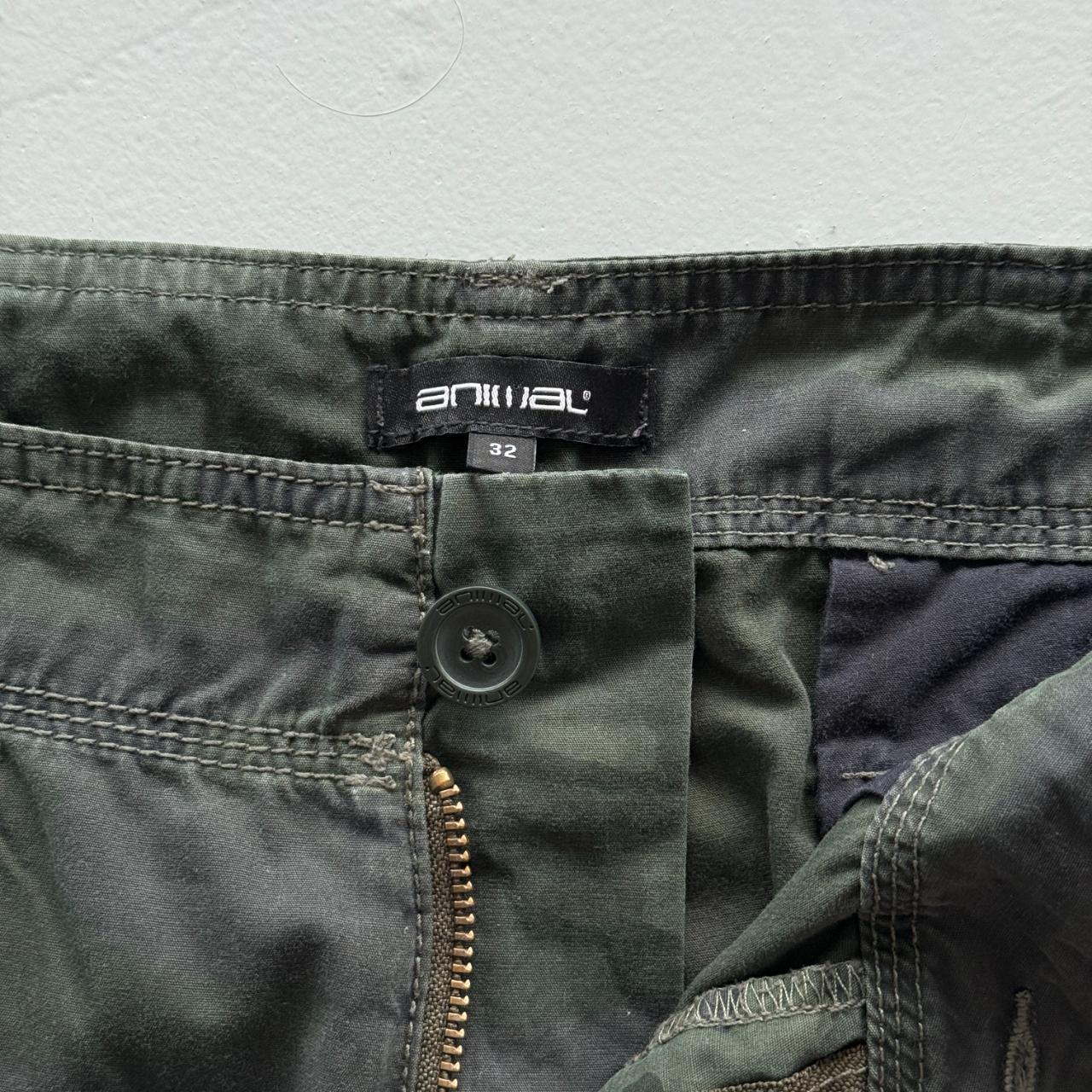 Dark Green Animal Surfwear Cotton 00’s Cargo Shorts - 32"