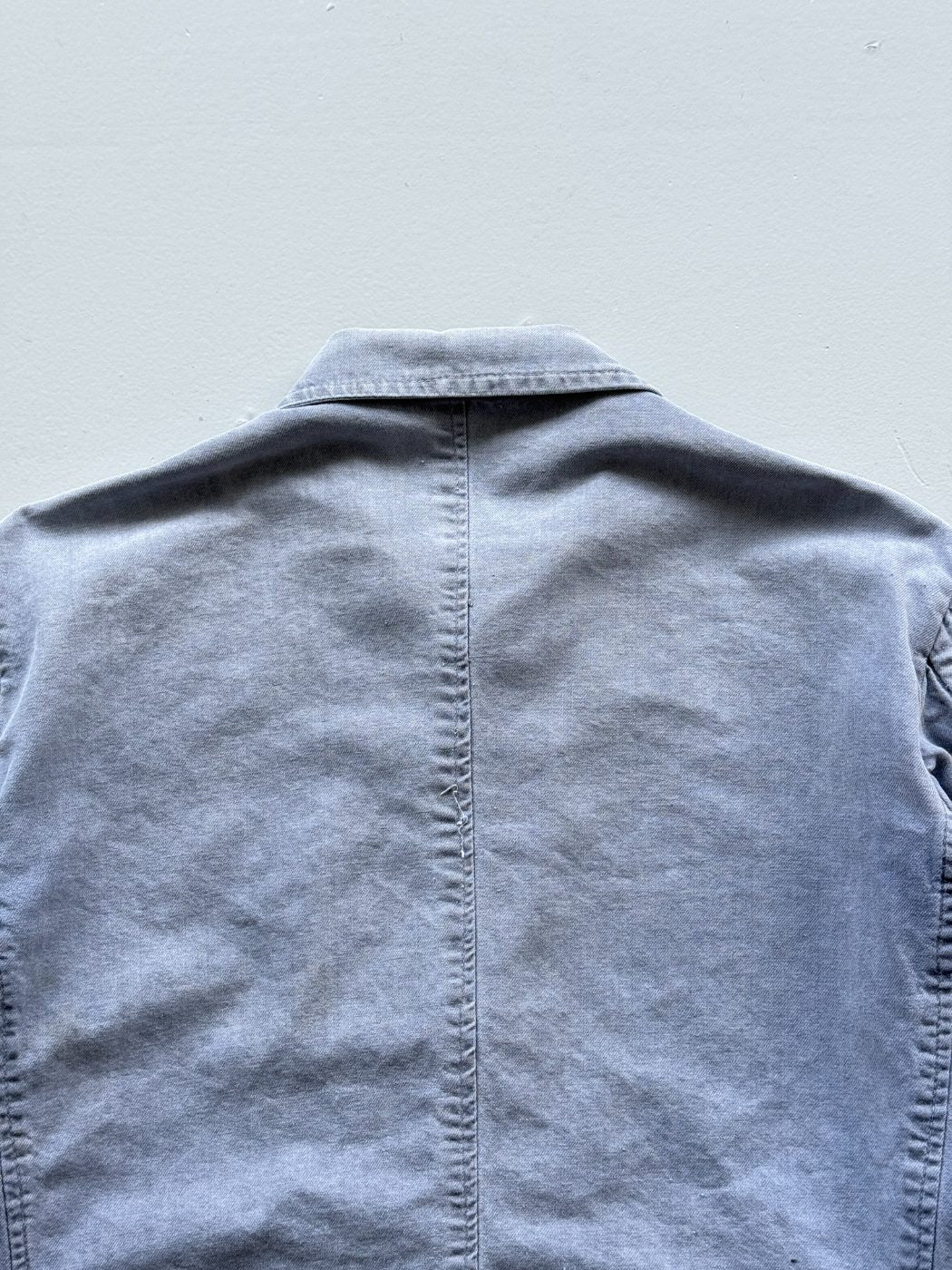 French Chore Vintage Faded Blue Cotton Work Jacket CH236 - Small