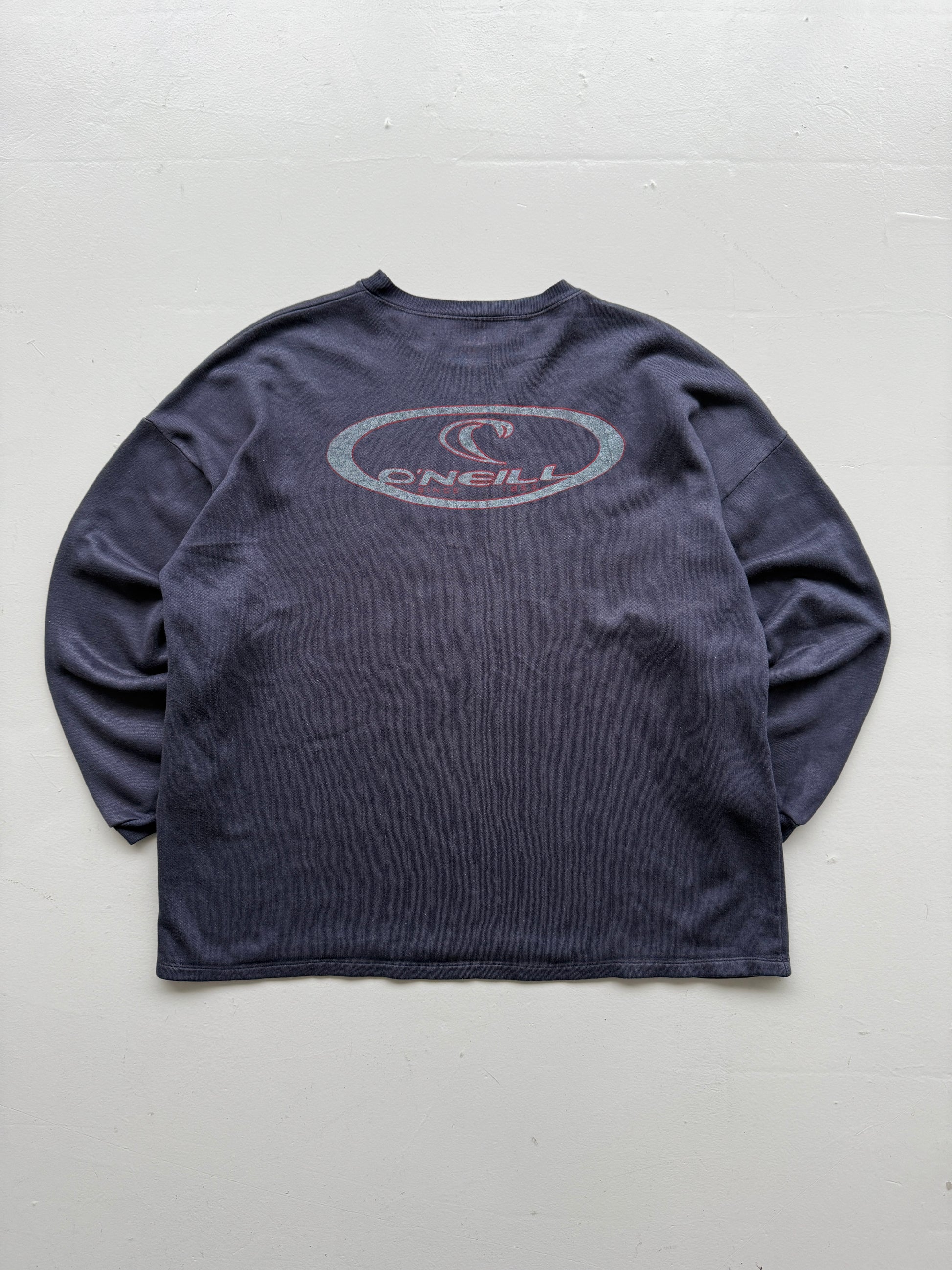 Navy Blue O'Neill 90's Vintage Surfer Graphic Sweatshirt Jumper - Large