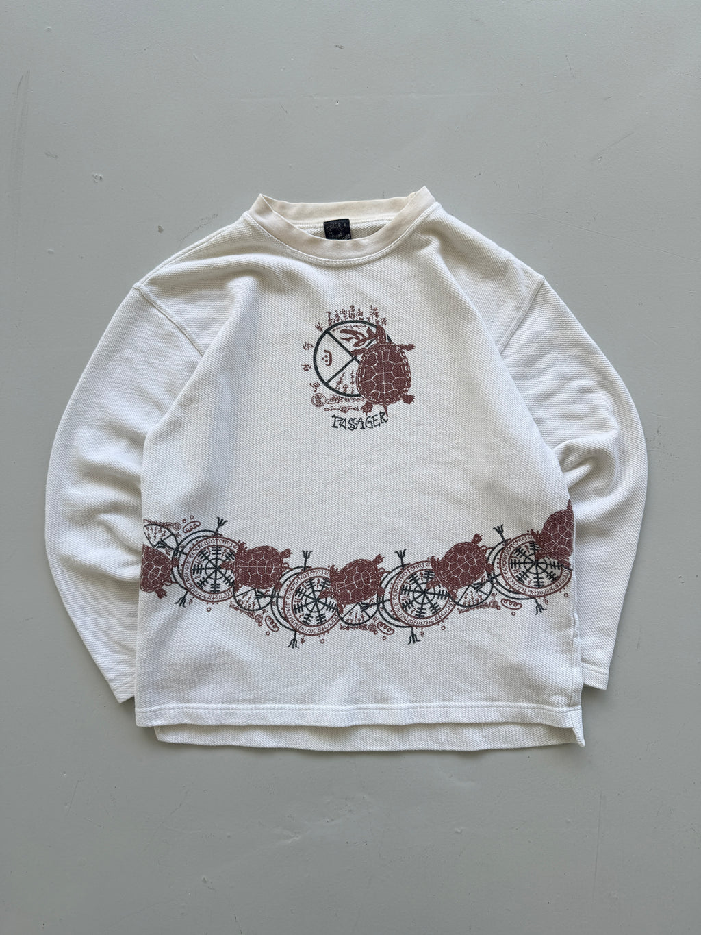 White Passenger 90's Vintage Surfer Graphic Sweatshirt Jumper - Large
