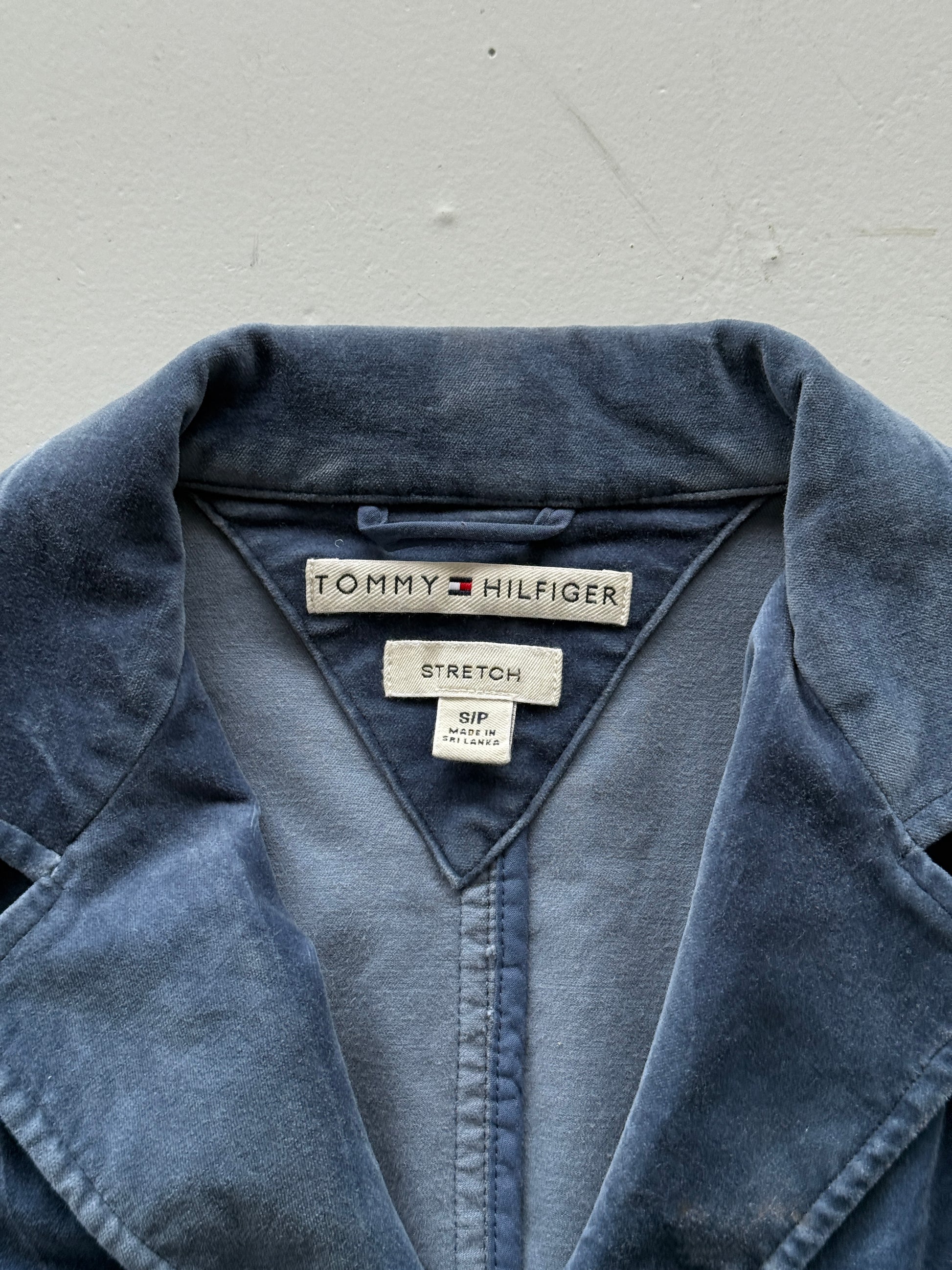 Blue Tommy Hilfiger 00's Vintage Y2K Velour Suit Jacket- XS