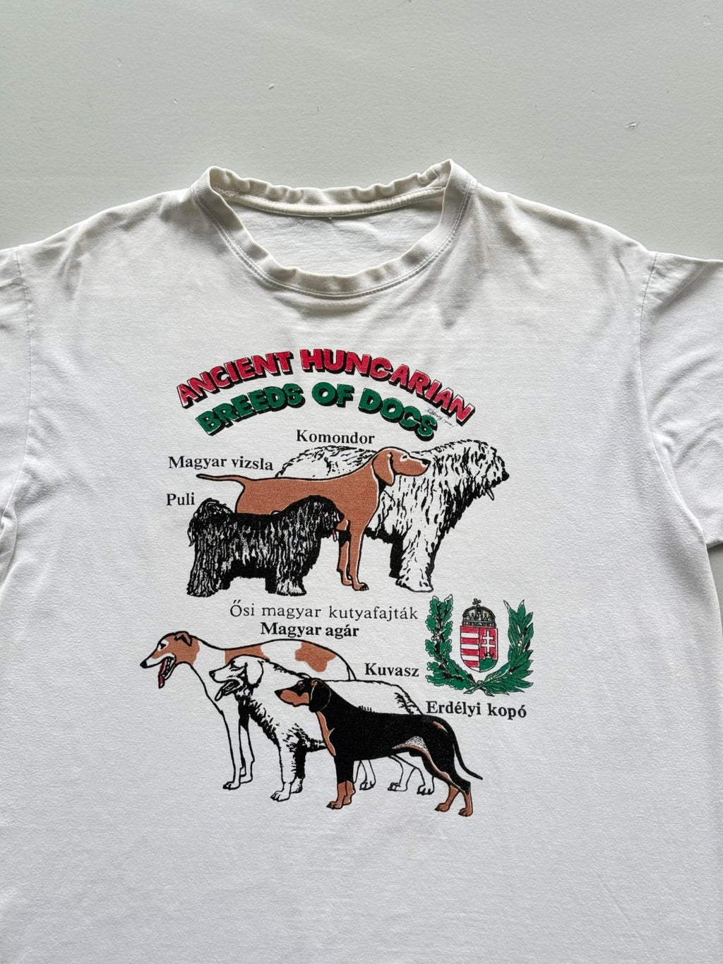 Ancient Hungarian Breeds of Dogs Vintage Graphic T-Shirt - Medium
