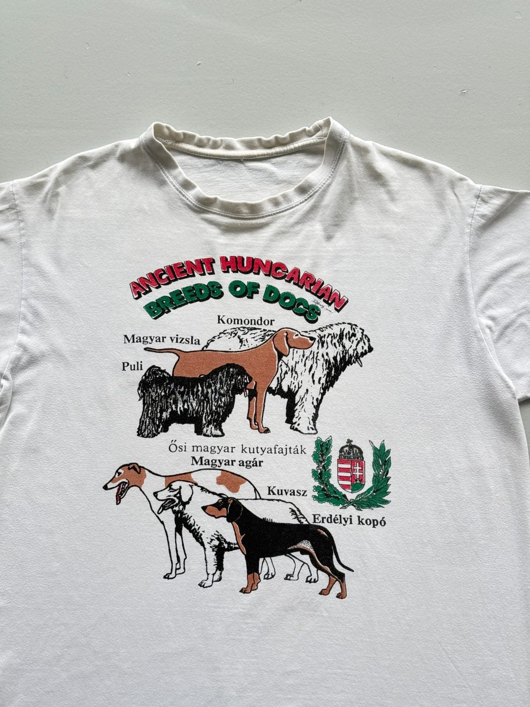 Ancient Hungarian Breeds of Dogs Vintage Graphic T-Shirt - Medium