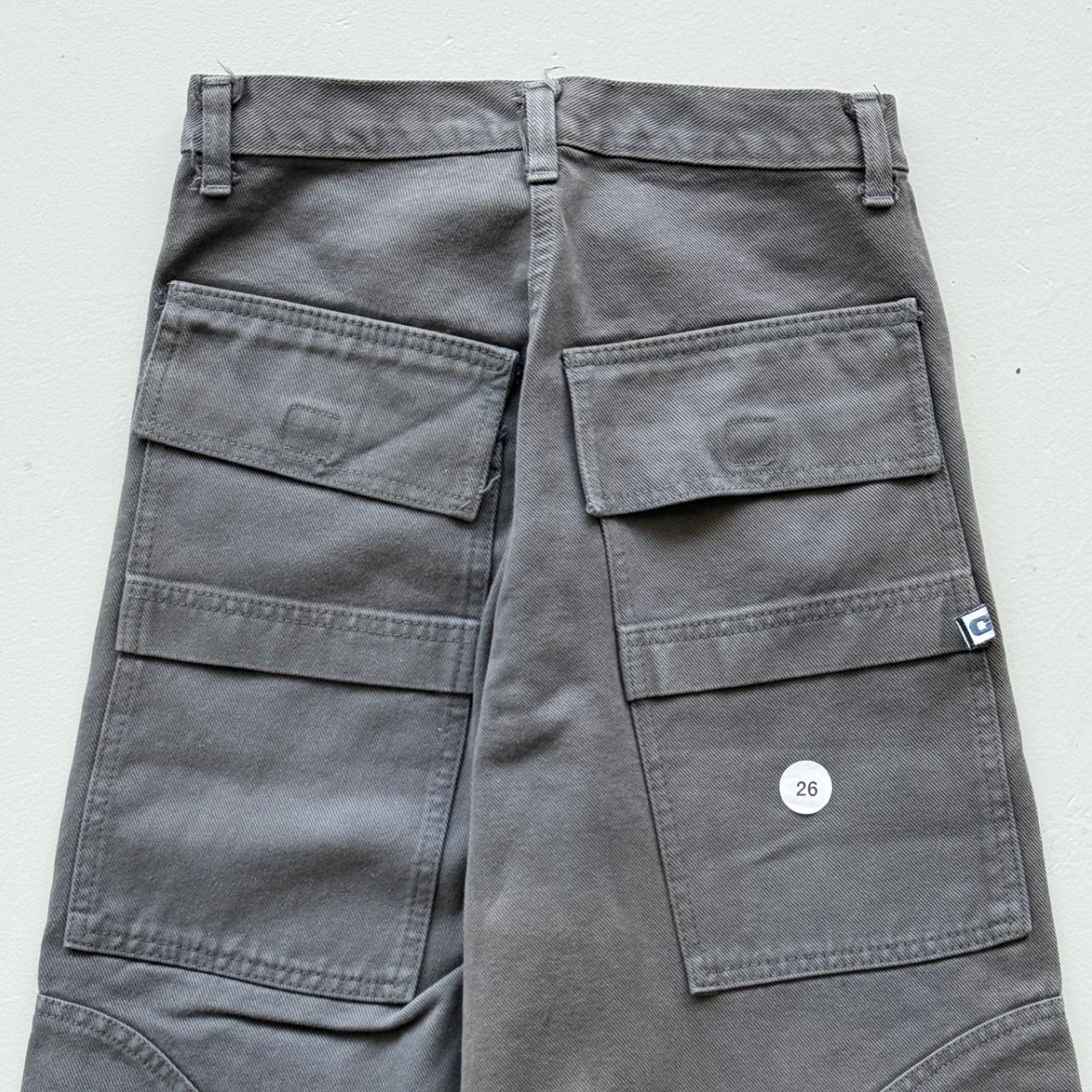 Grey Criminal Damage Cotton Y2K Vintage 00s Wide Leg Cargo's - 26” x 32”