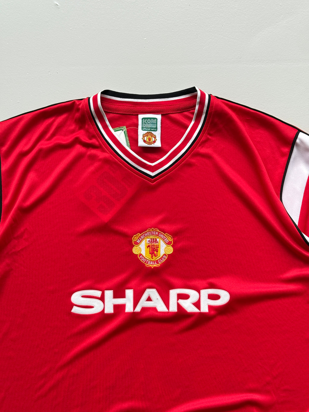 Score Draw Manchester United Sharp Retro Football Shirt - 2XL