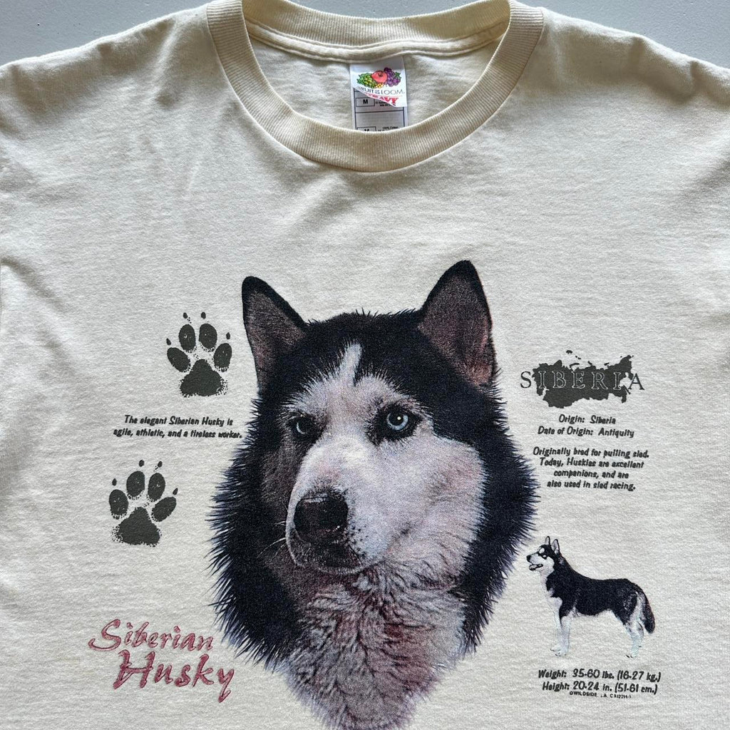 Pale Yellow / Cream Husky Vintage T-shirt - Medium