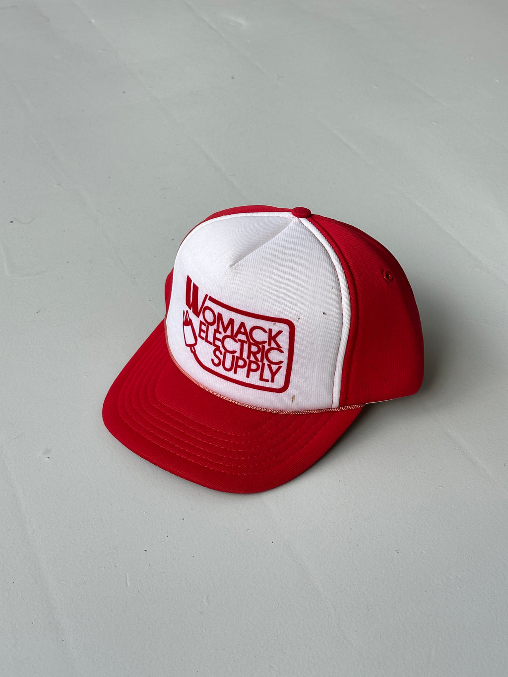 White / Red Womack Electric Supply Vintage Foam SnapBack Trucker Cap