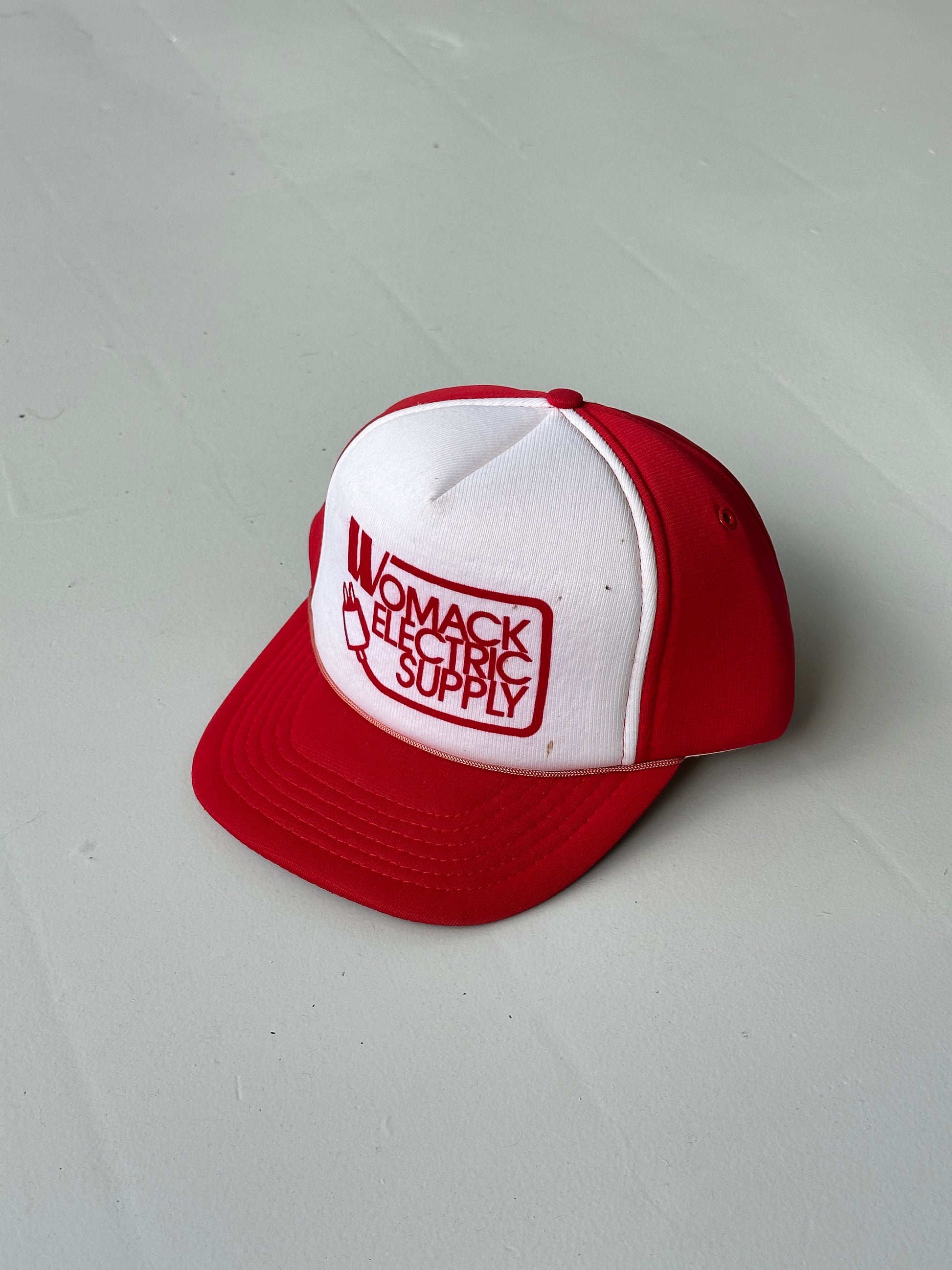 White / Red Womack Electric Supply Vintage Foam SnapBack Trucker Cap