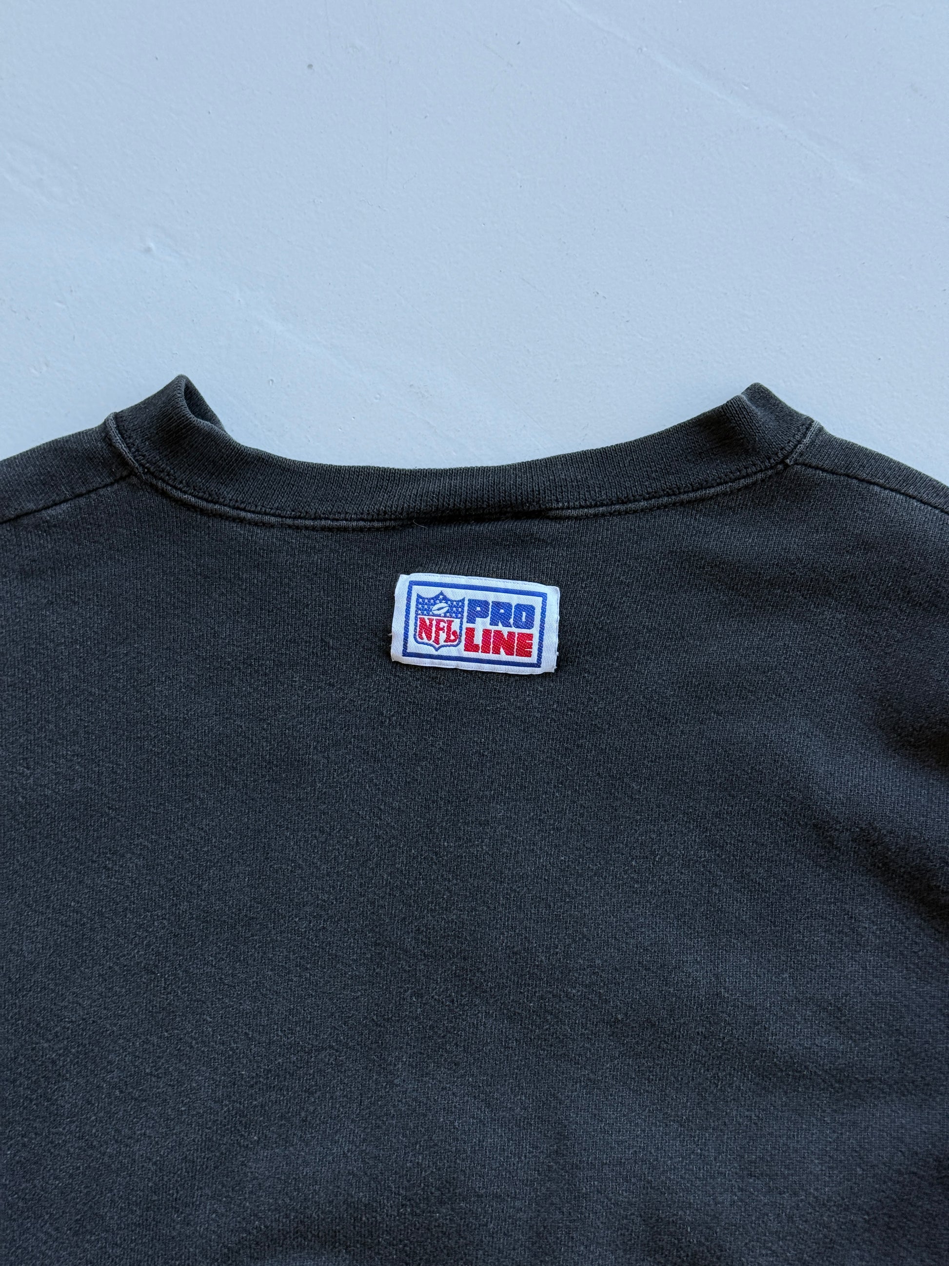 Faded Black Pittsburgh Steelers 90's Vintage Graphic Sweatshirt - Medium