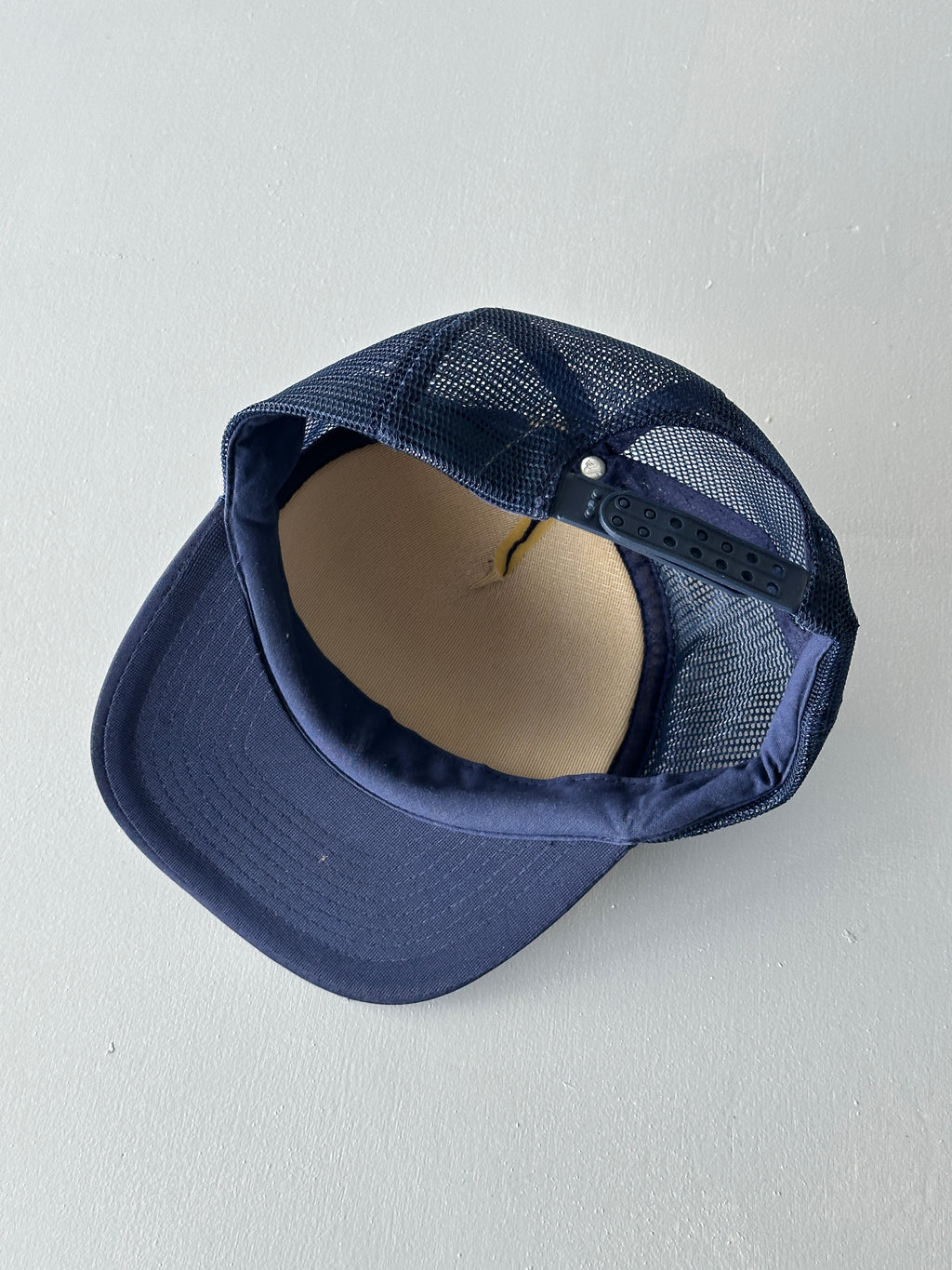 Navy Beatrice Cheese 80's Vintage Foam and Mesh SnapBack Trucker Cap