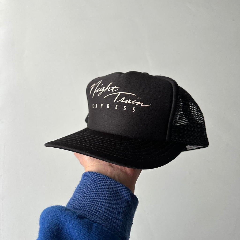 Black Night Train Express Vintage Foam and Mesh SnapBack Trucker Cap
