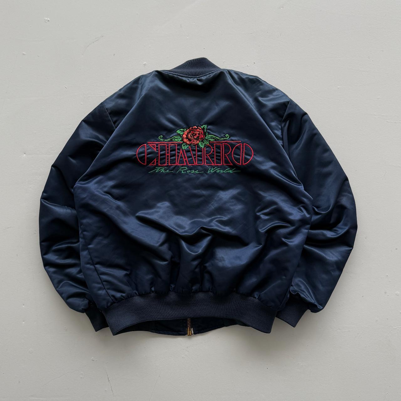 Navy Charro Embroidered 80’s Vintage Bomber Jacket - XL