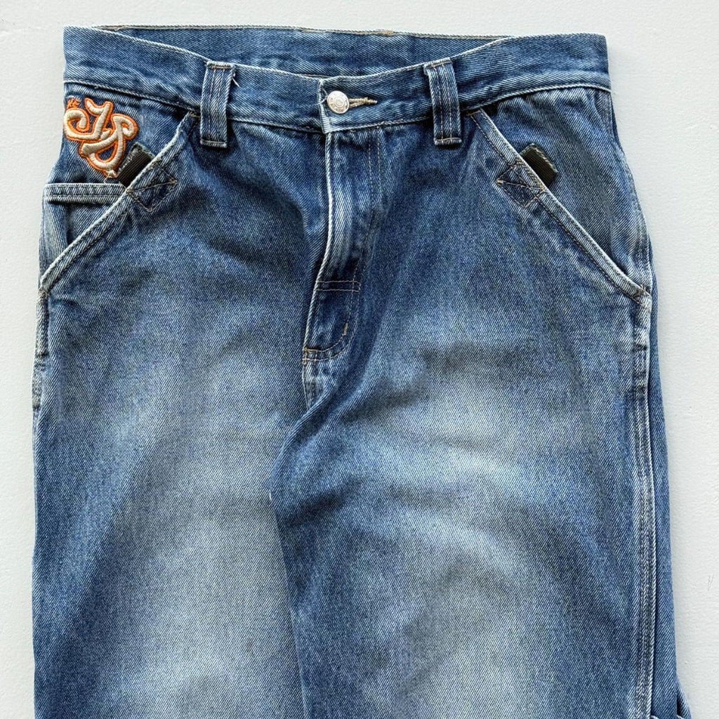 Blue Hip-Hop Baggy Wide Leg Y2K Vintage Jeans - 29” x 28”