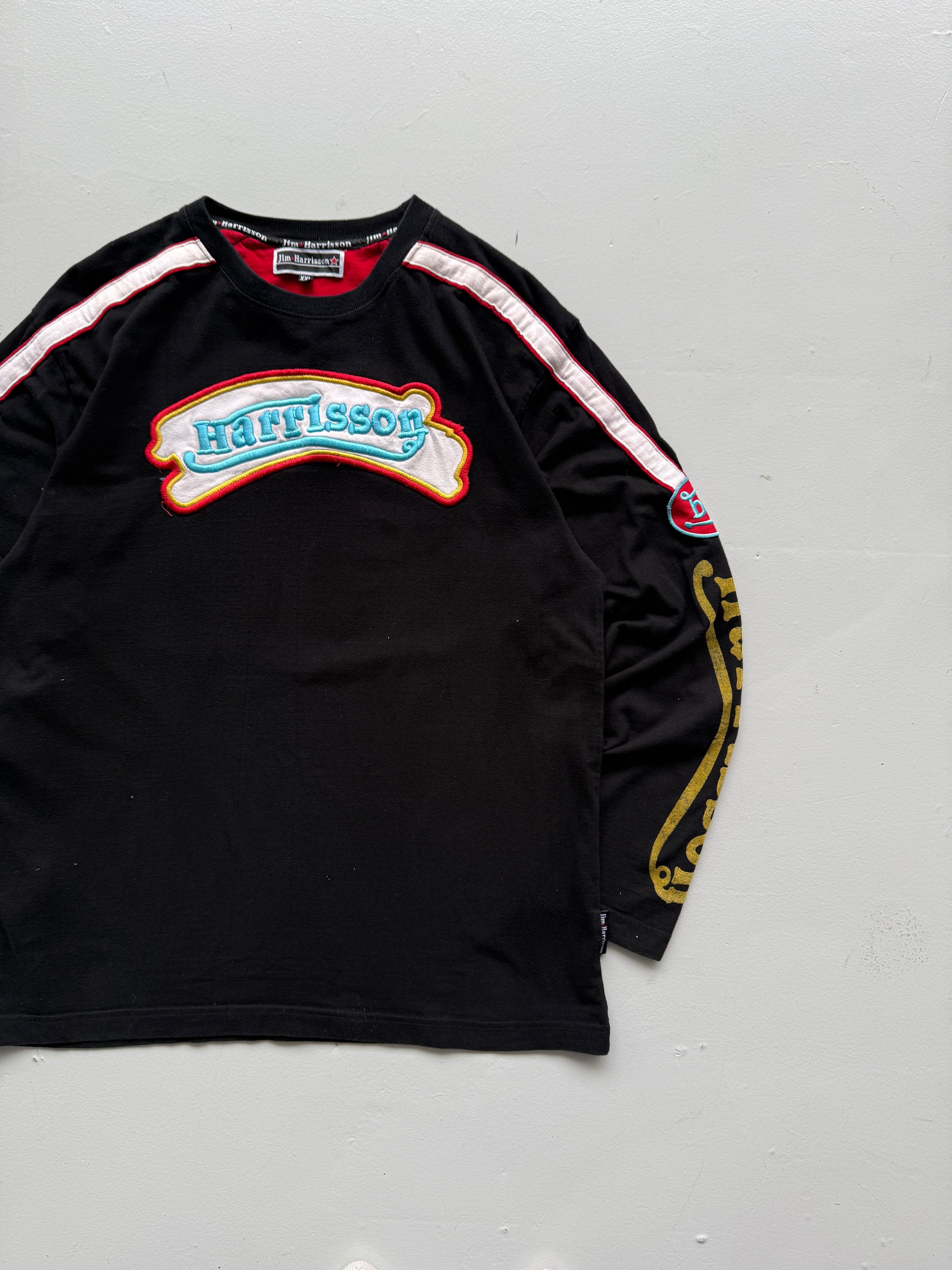 Black Jim Harrison 00's Vintage Long Sleeve Graphic T-Shirt - Medium