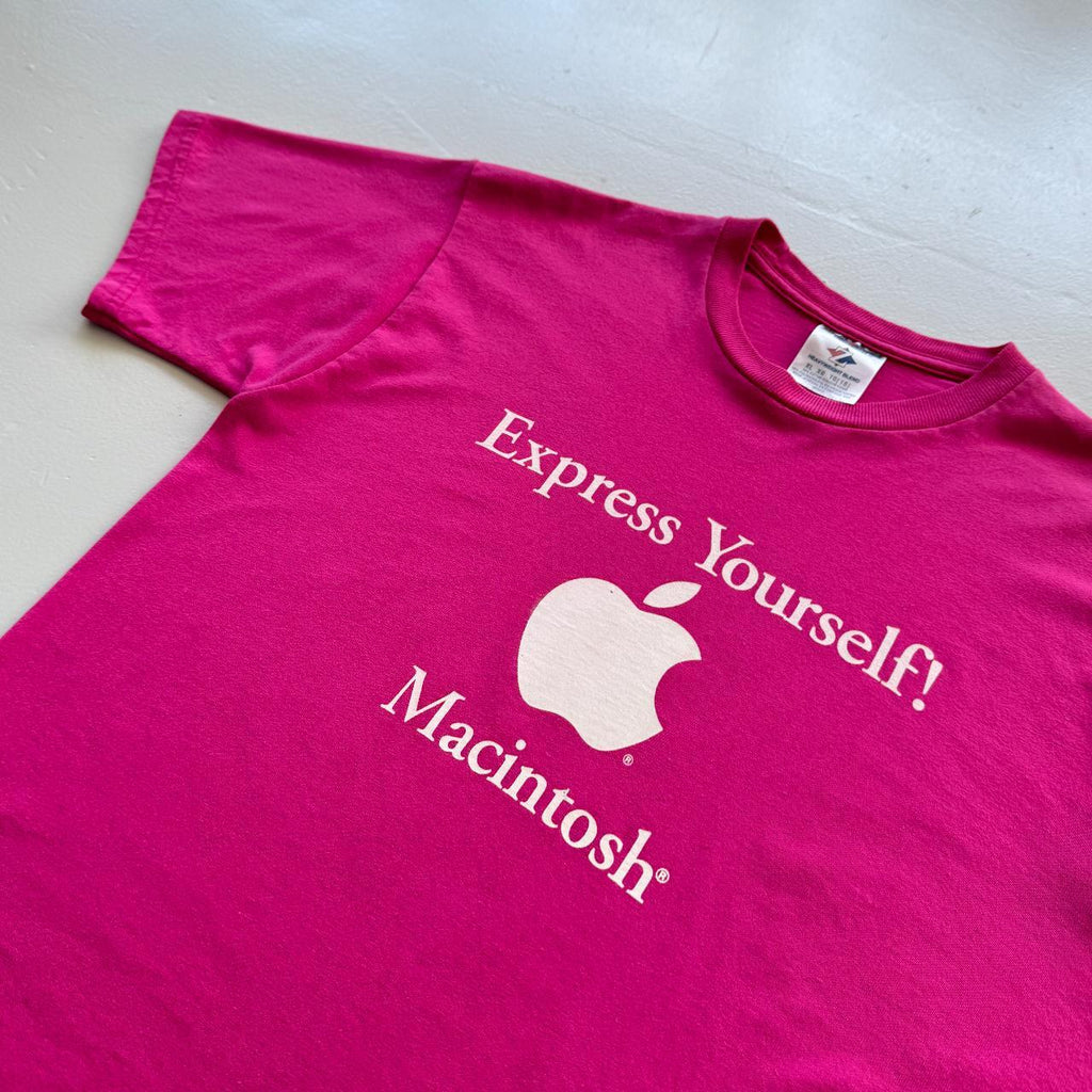 Pink Apple Computer 00s Vintage Macintosh Graphic T-Shirt - Small